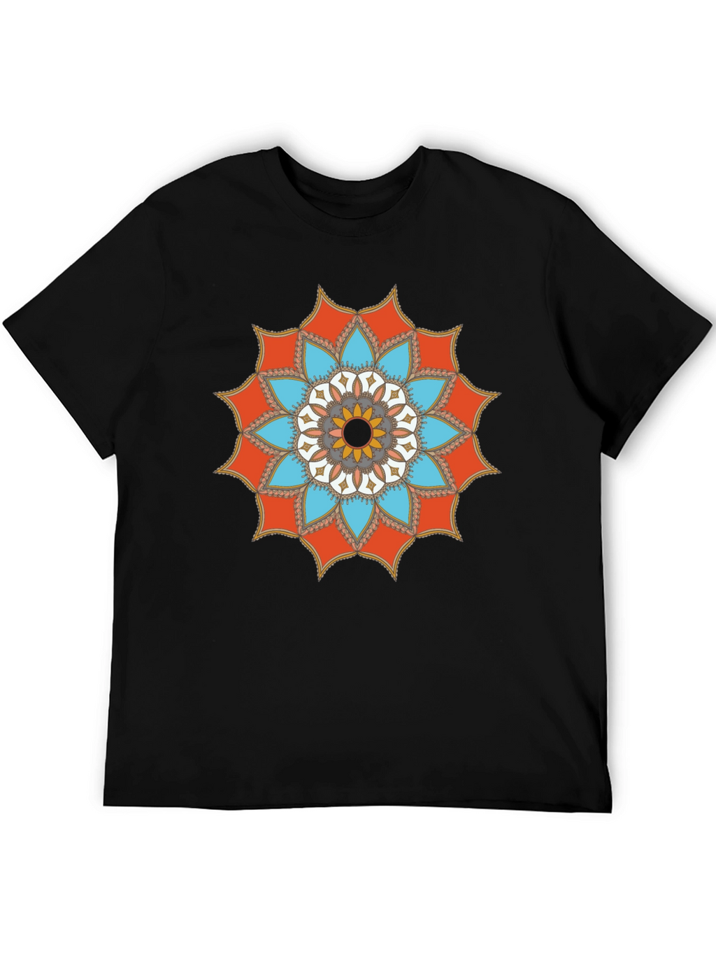 Mandala Graphic Tee - Stylish Mens Black T-Shirt