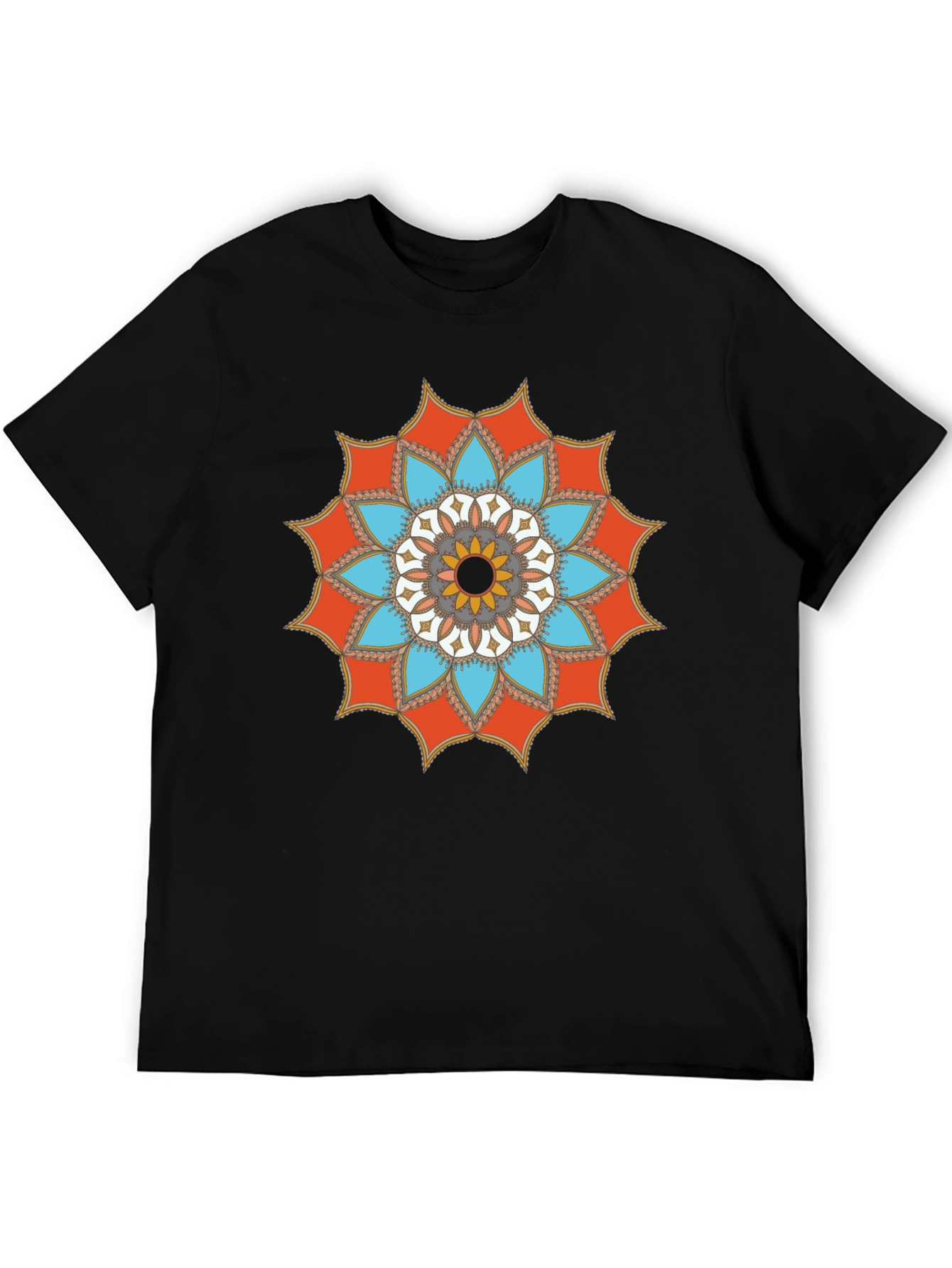Mandala Graphic Tee - Stylish Mens Black T-Shirt