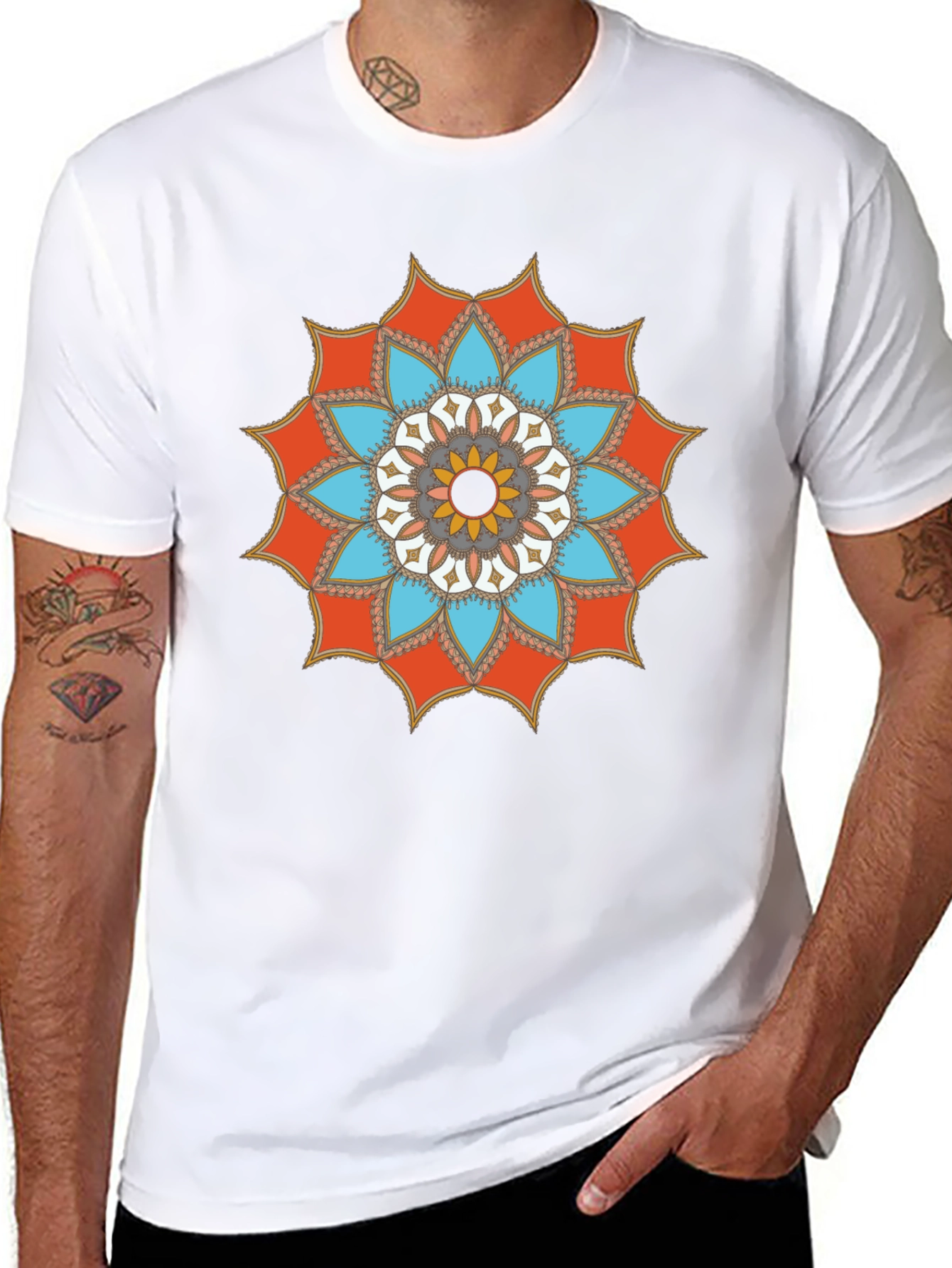 Mandala Graphic Tee - Stylish Mens Black T-Shirt