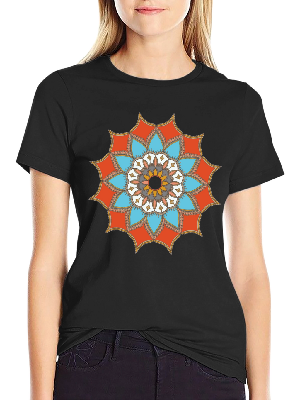 Mandala Graphic Tee - Stylish Mens Black T-Shirt