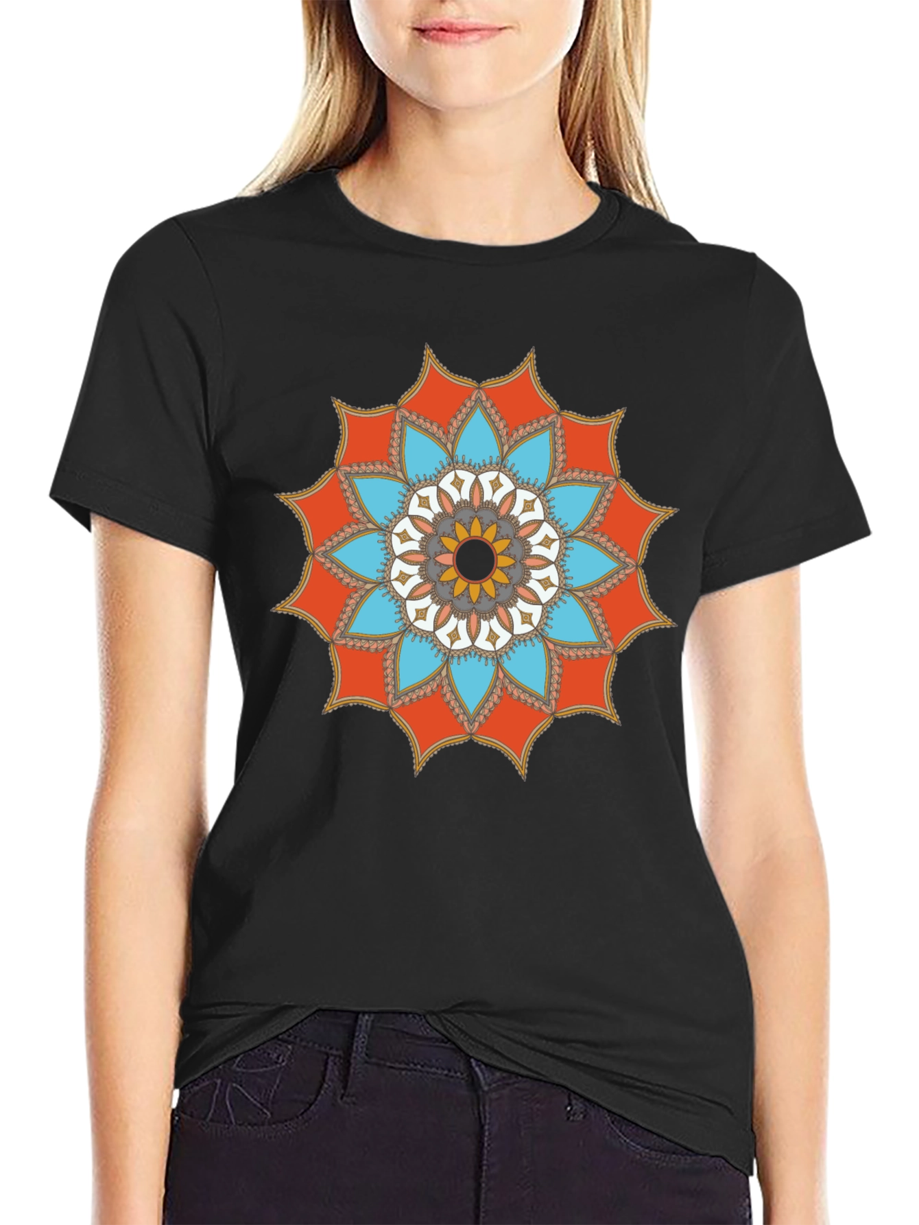 Mandala Graphic Tee - Stylish Mens Black T-Shirt