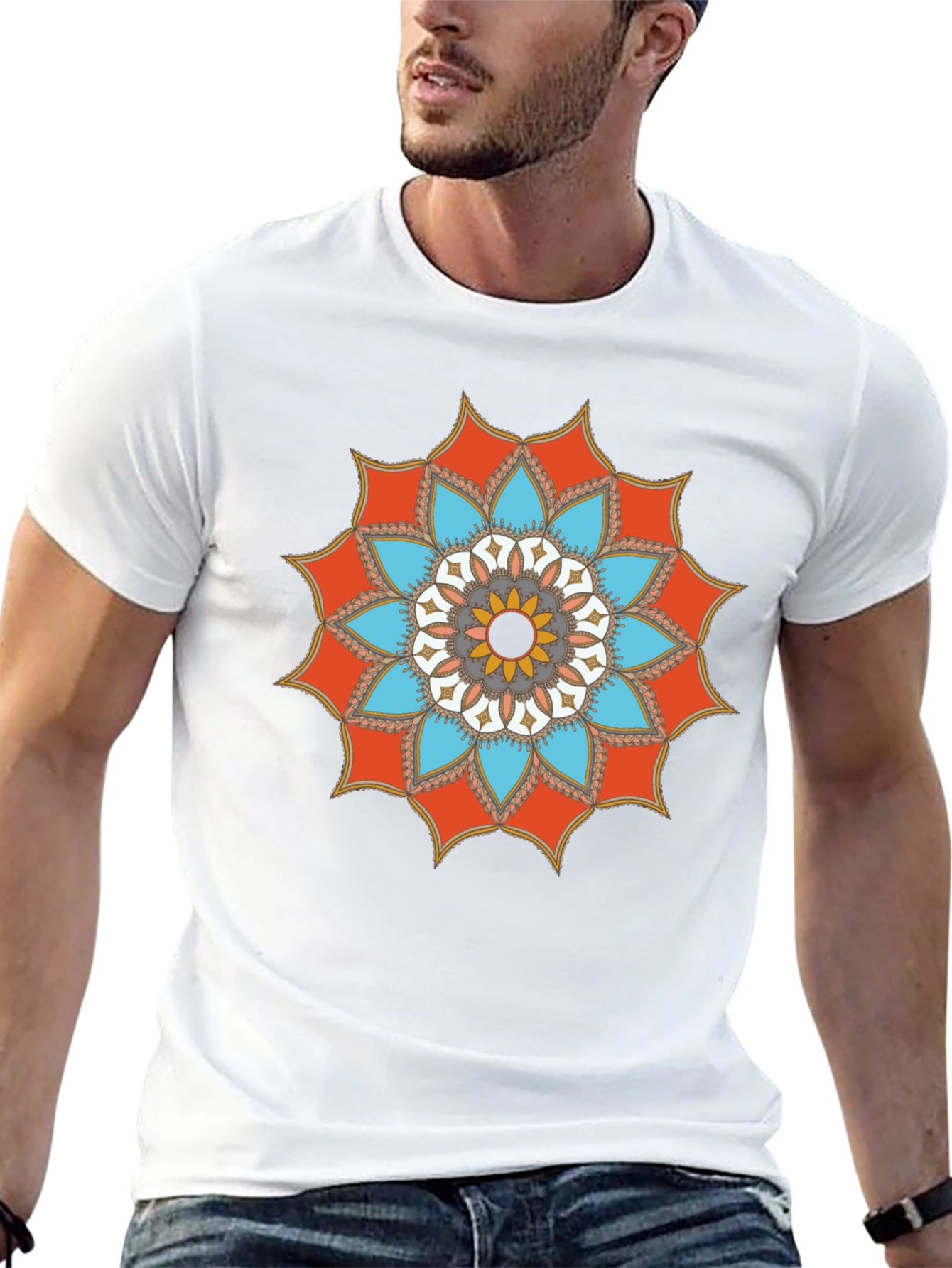 Mandala Graphic Tee - Stylish Mens Black T-Shirt