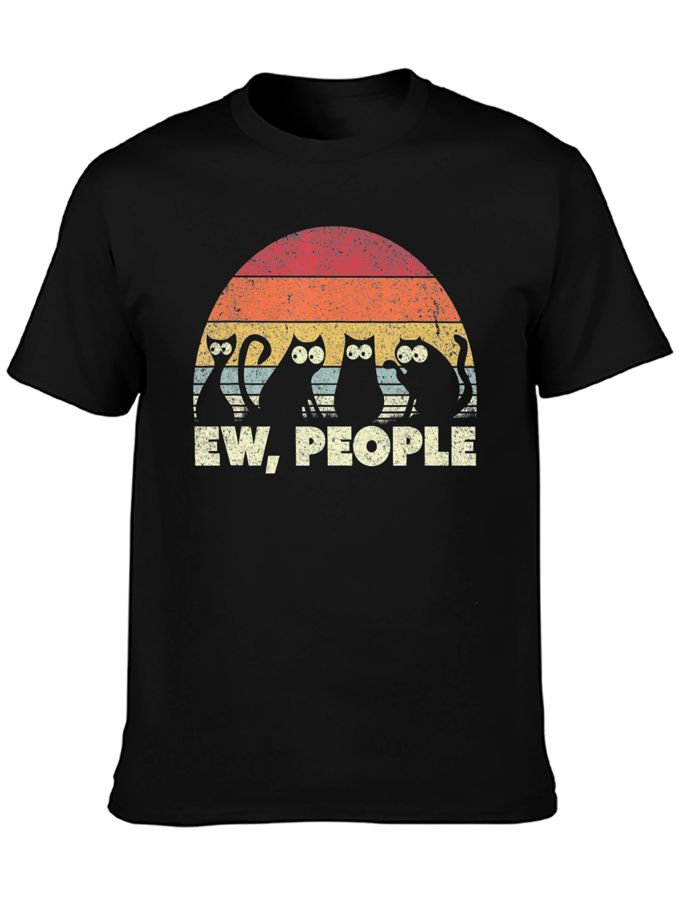 Ew People Cats Graphic T-Shirt - Retro Style Comfort