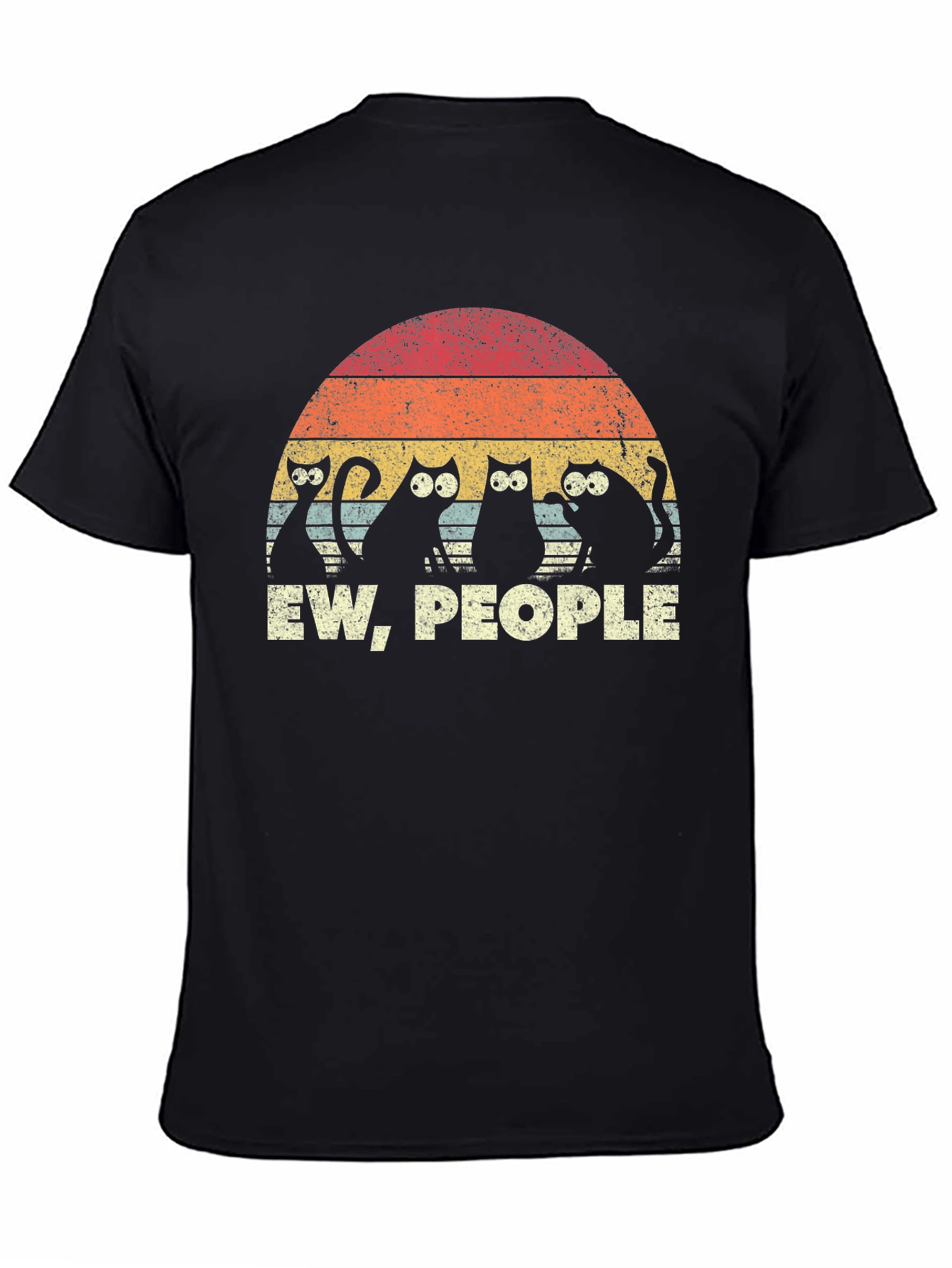 Ew People Cats Graphic T-Shirt - Retro Style Comfort