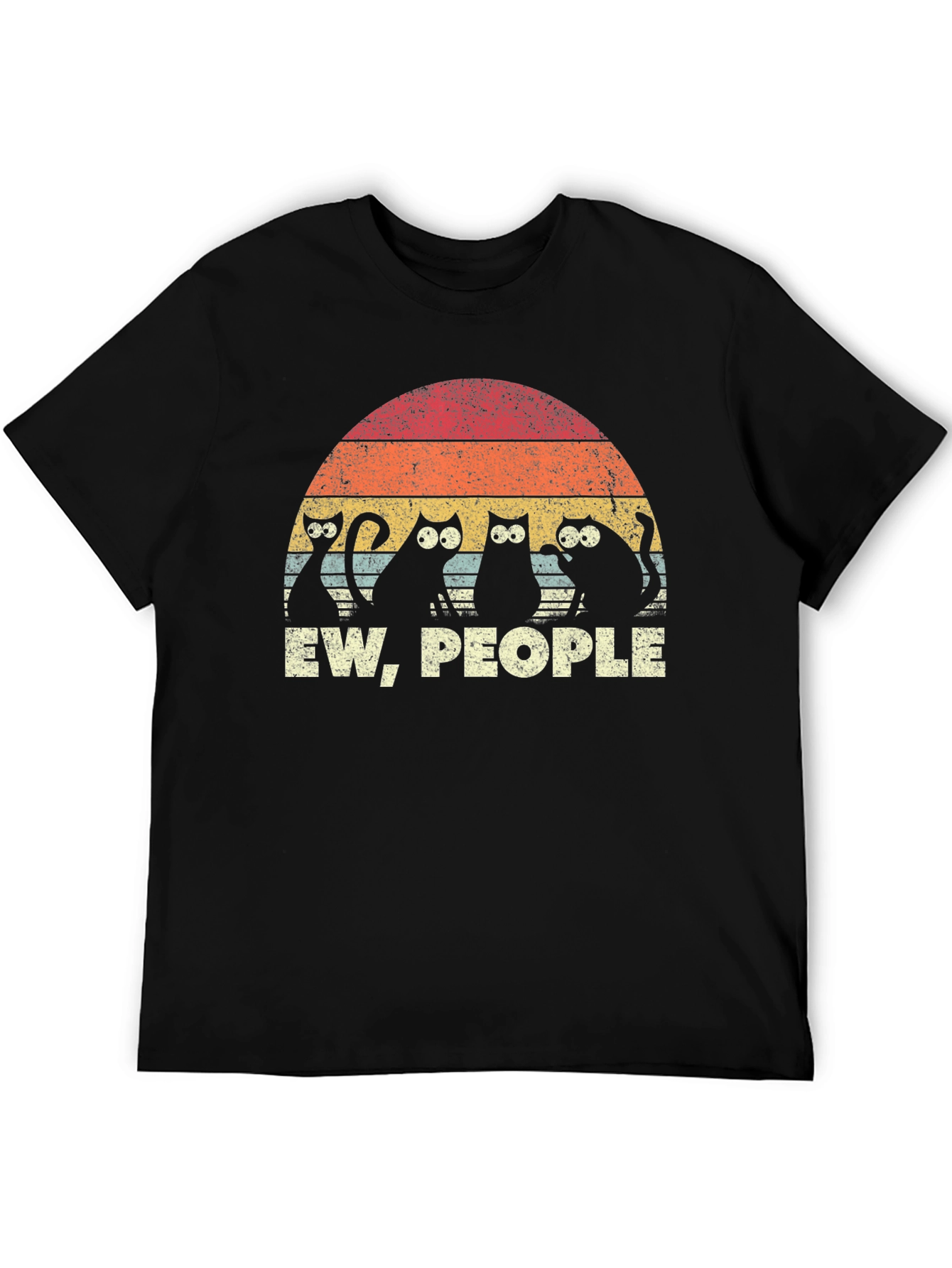 Ew People Cats Graphic T-Shirt - Retro Style Comfort