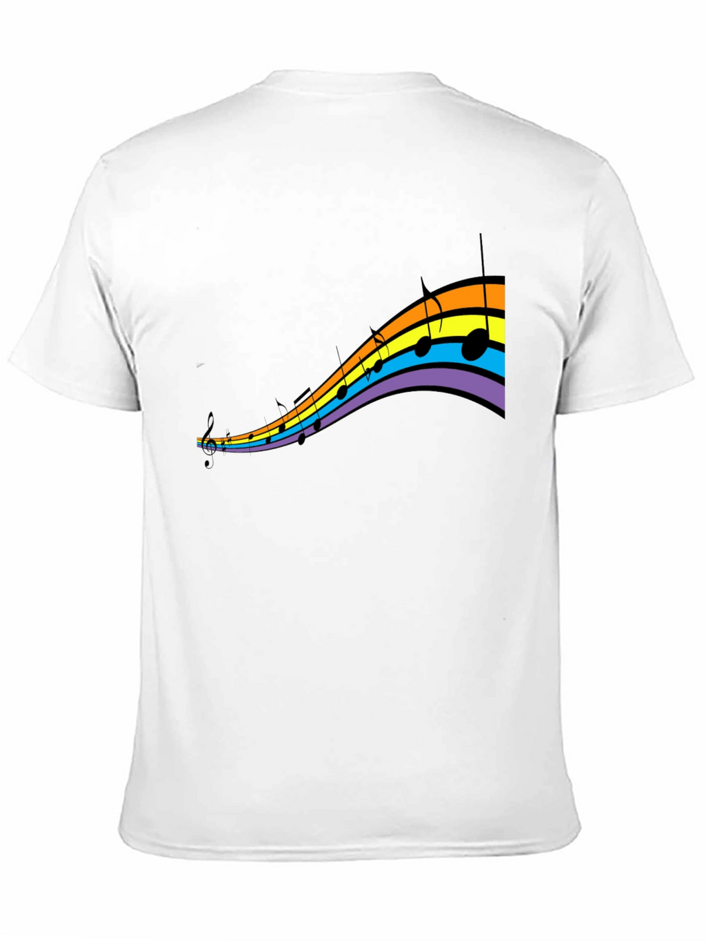 Rainbow Music Note Graphic T-Shirt