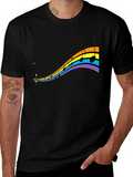 Rainbow Music Note Graphic T-Shirt