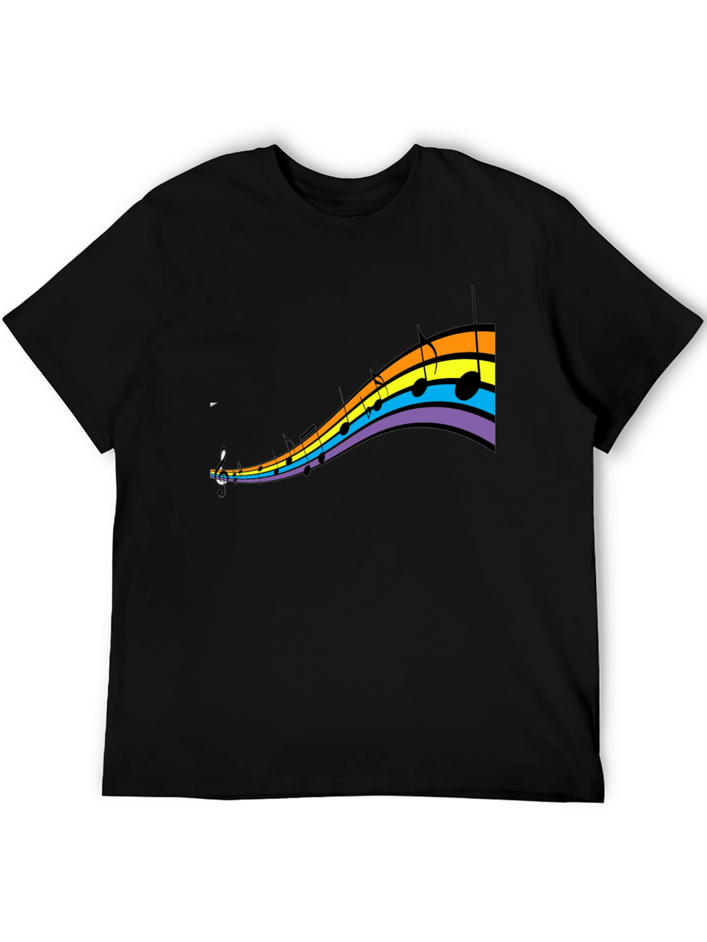 Rainbow Music Note Graphic T-Shirt