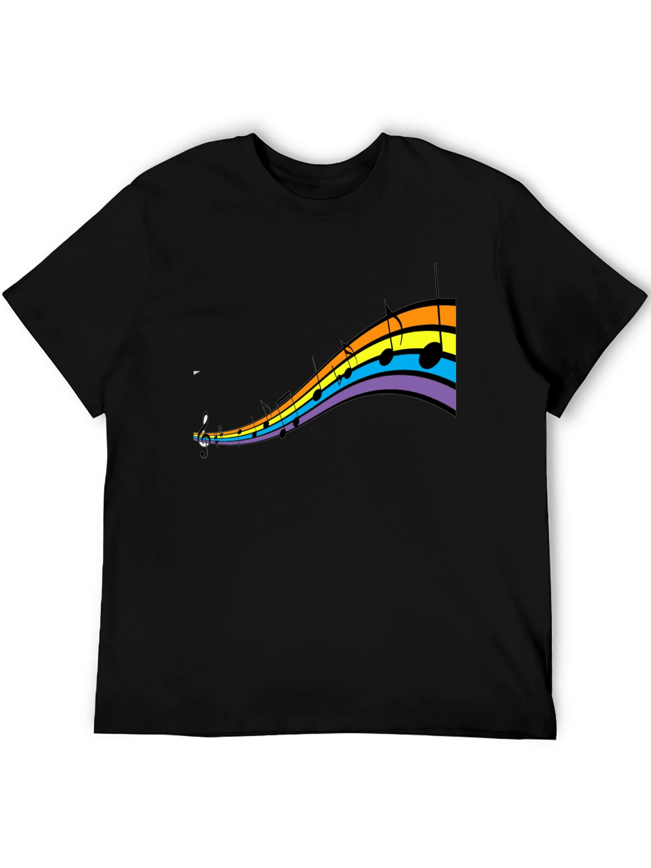 Rainbow Music Note Graphic T-Shirt