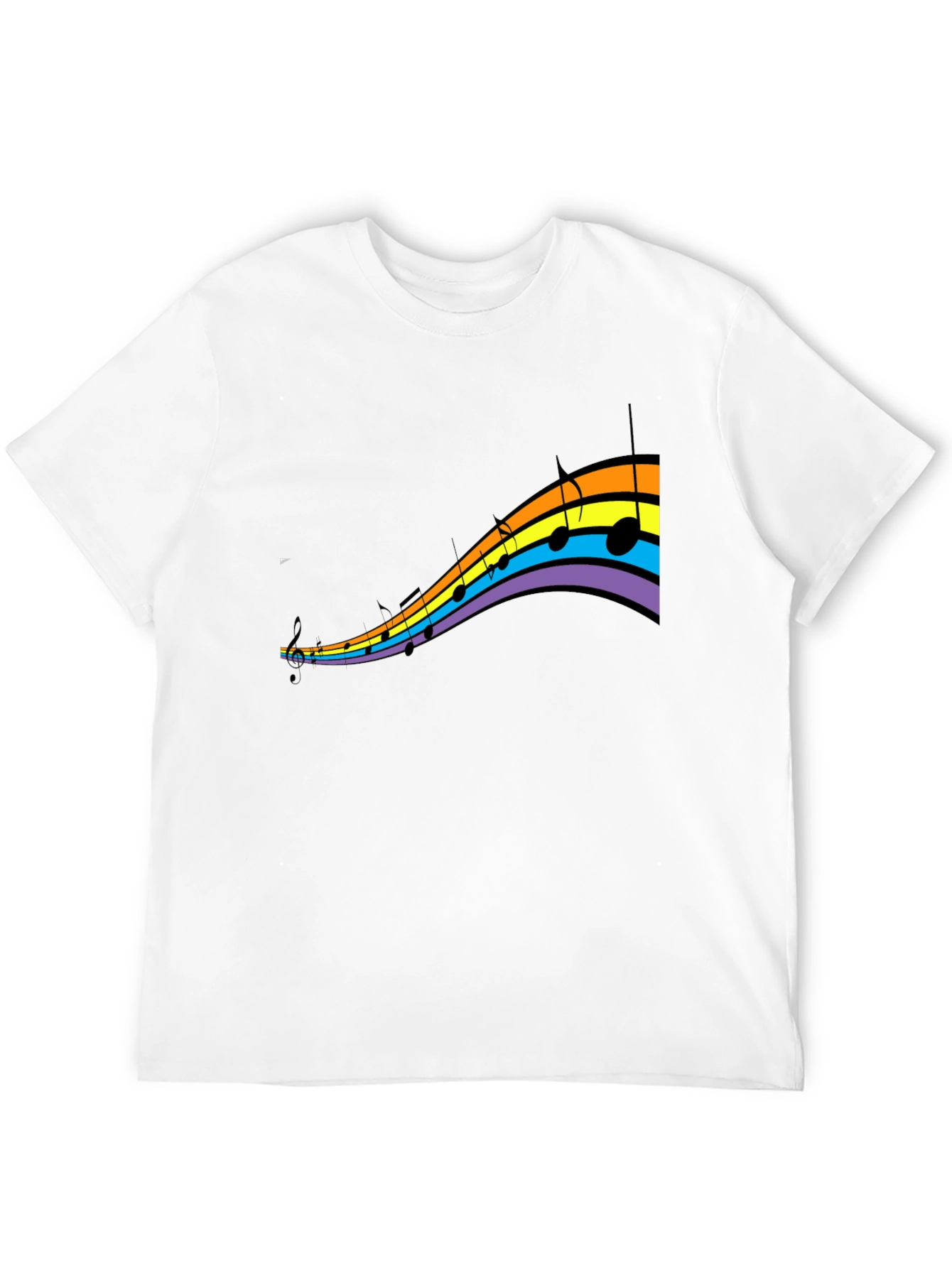 Rainbow Music Note Graphic T-Shirt
