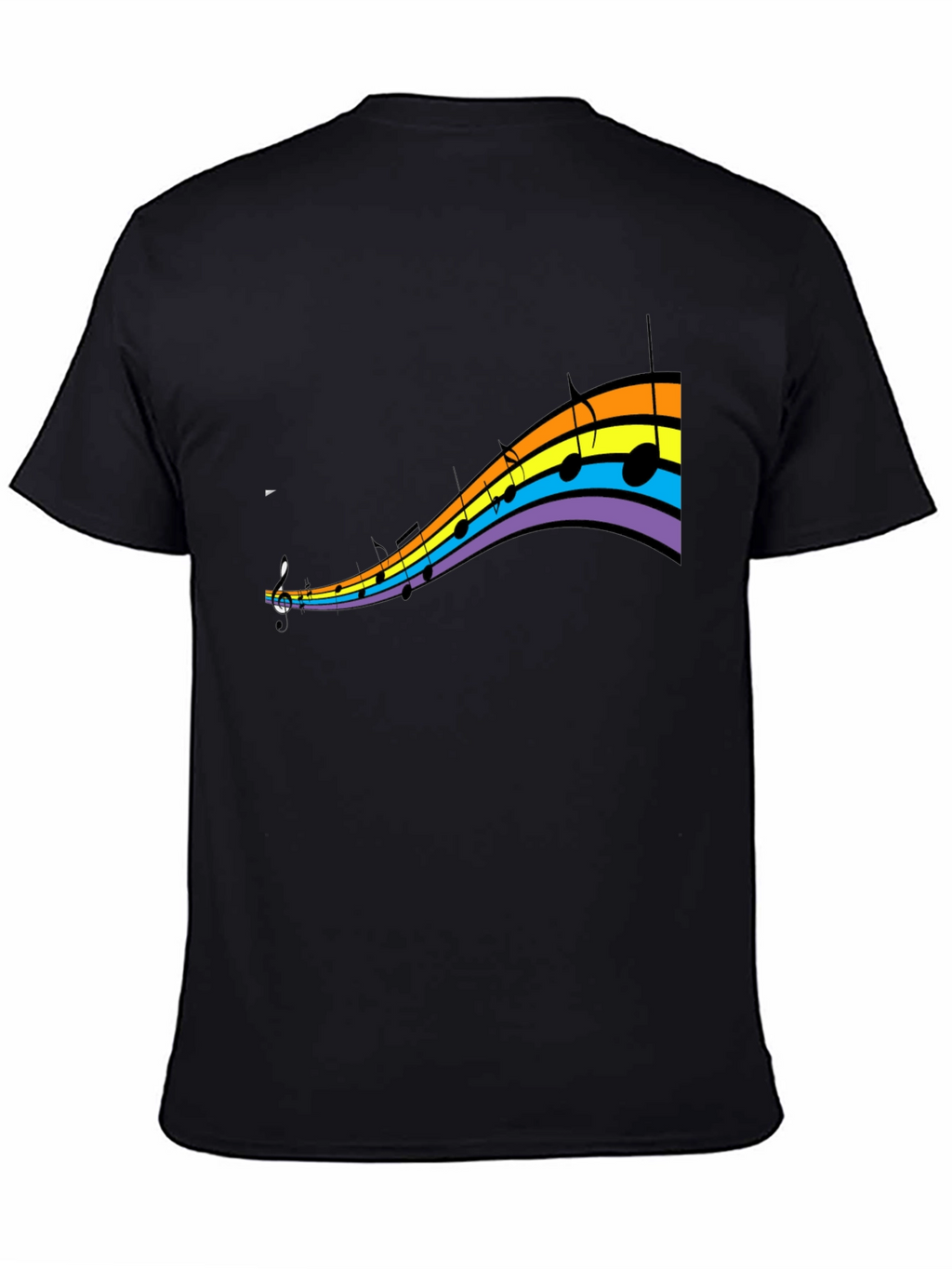 Rainbow Music Note Graphic T-Shirt