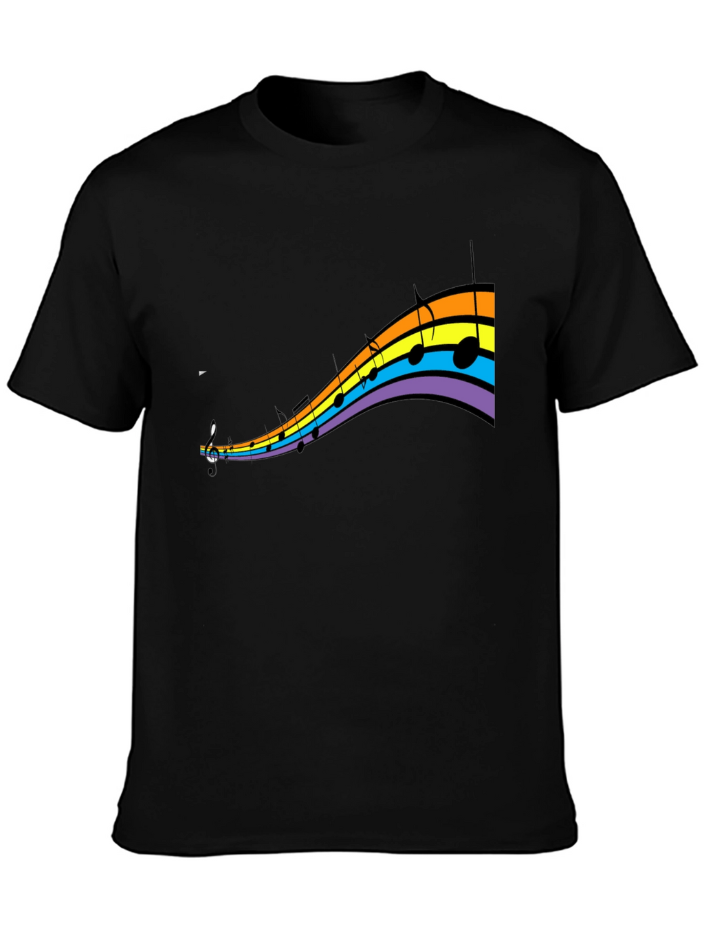 Rainbow Music Note Graphic T-Shirt