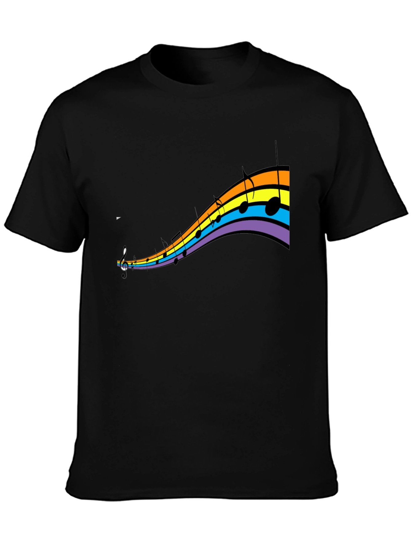 Rainbow Music Note Graphic T-Shirt