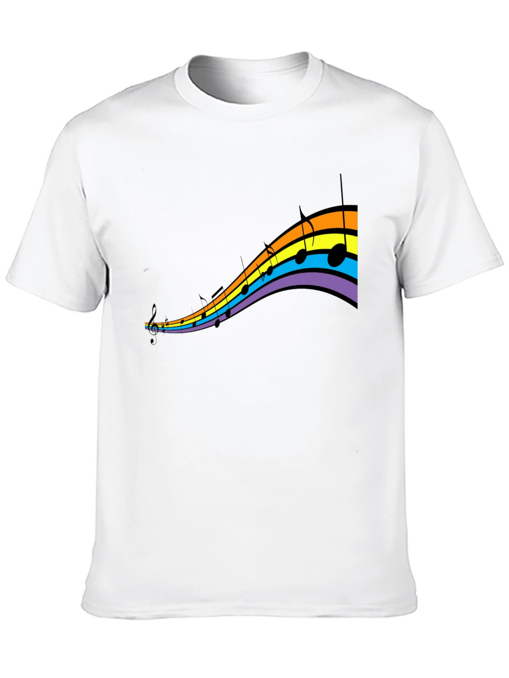 Rainbow Music Note Graphic T-Shirt