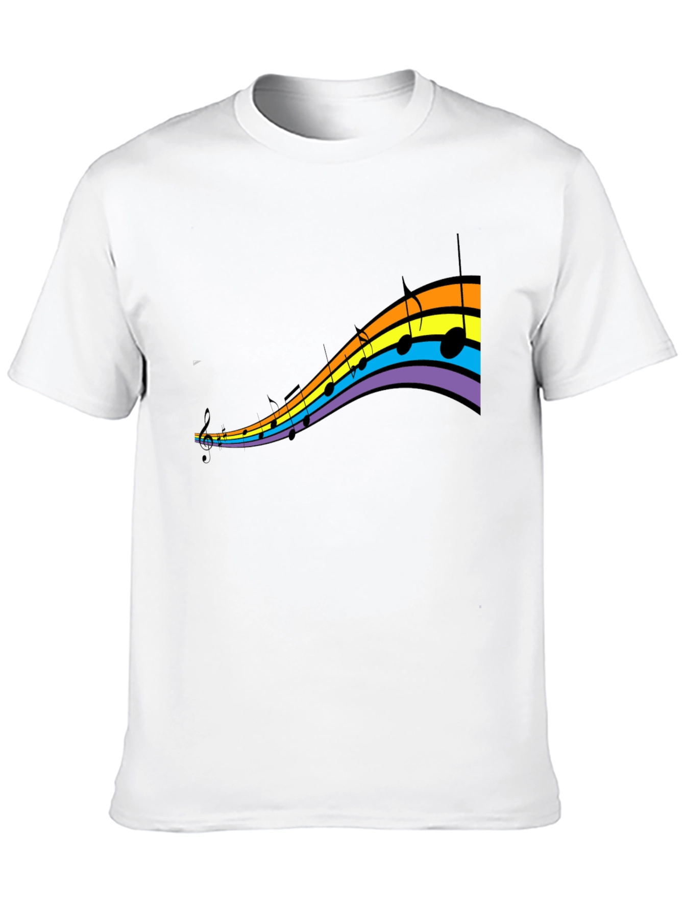 Rainbow Music Note Graphic T-Shirt