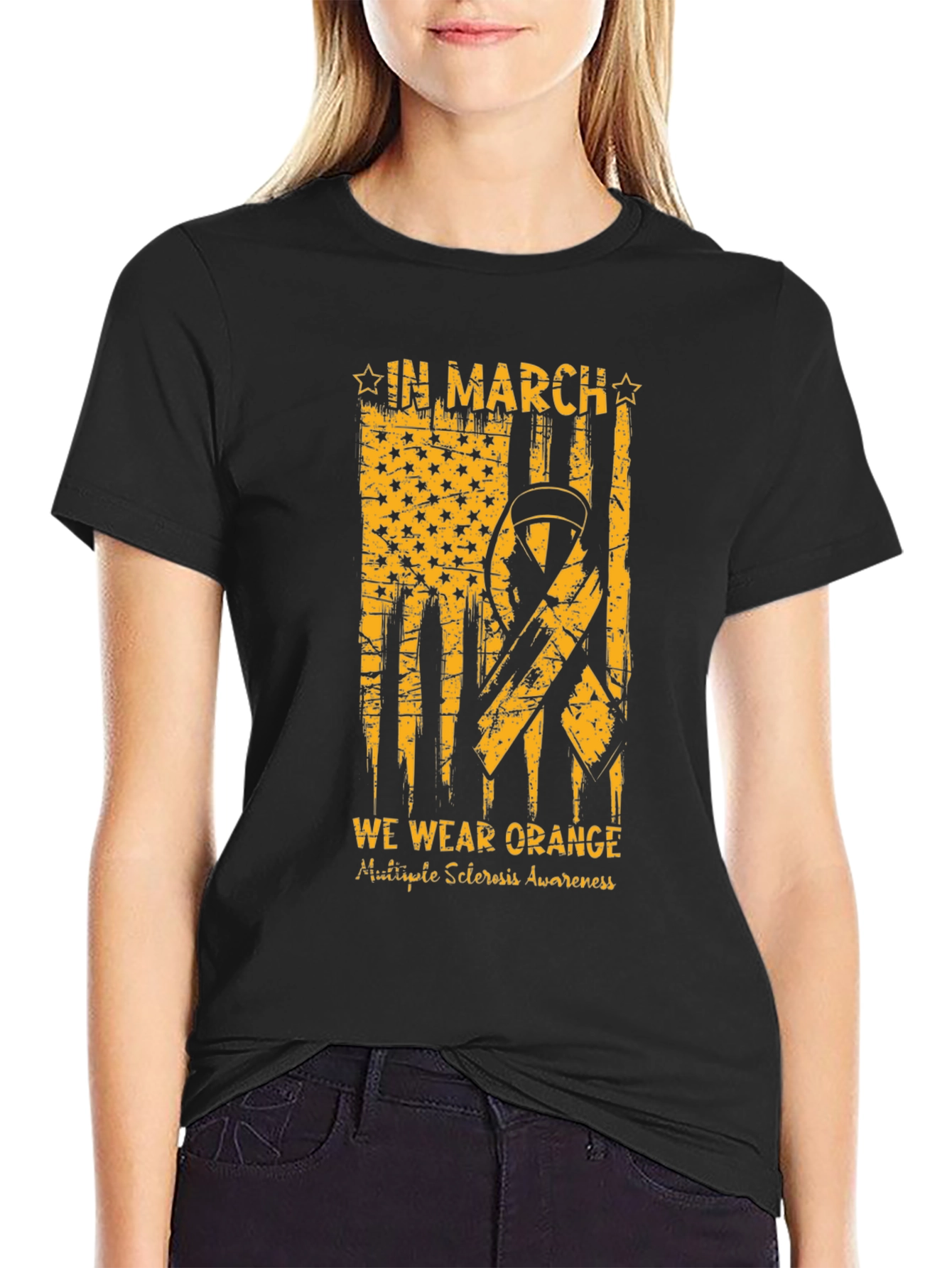 Orange Ribbon Multiple Sclerosis Awareness T-Shirt