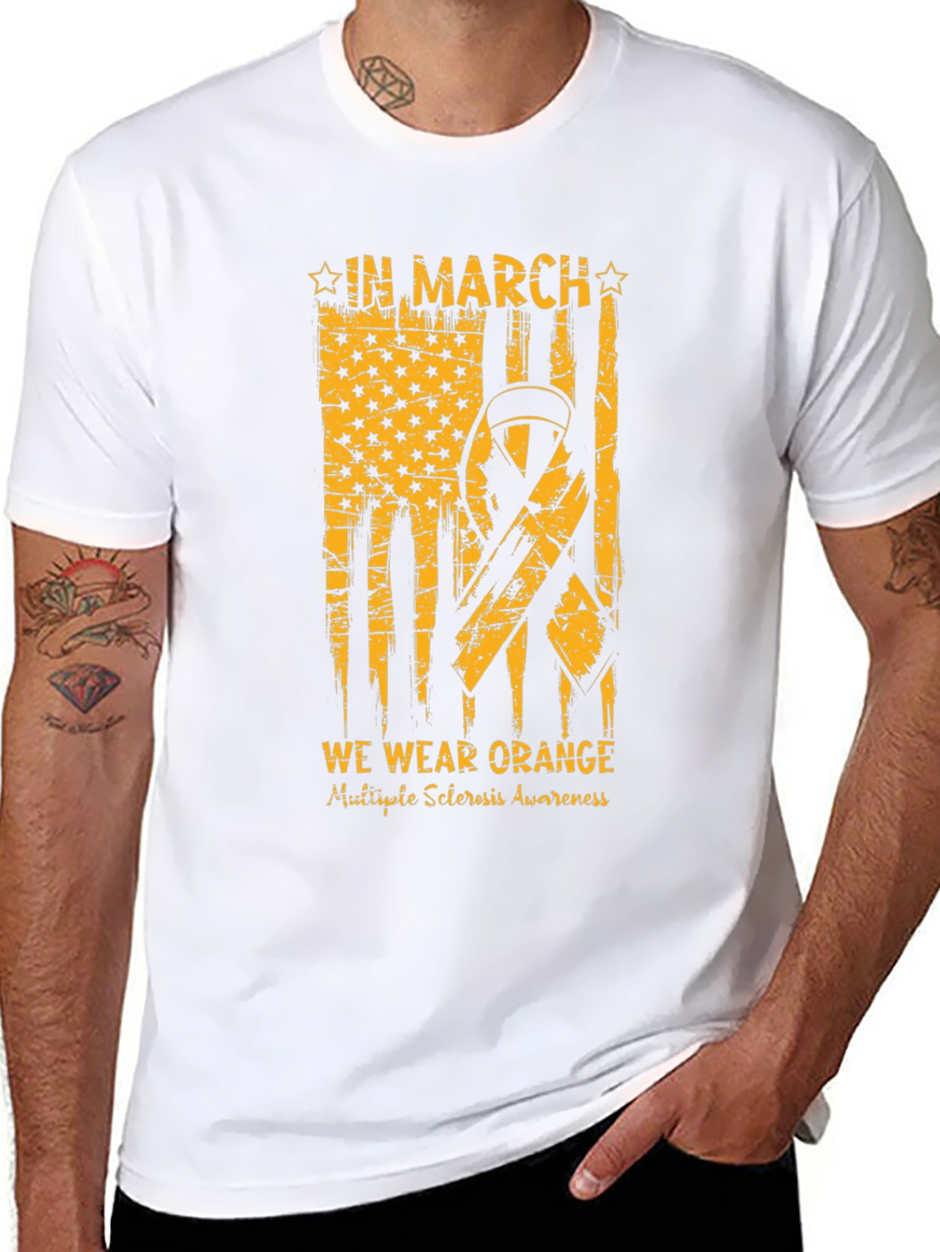Orange Ribbon Multiple Sclerosis Awareness T-Shirt