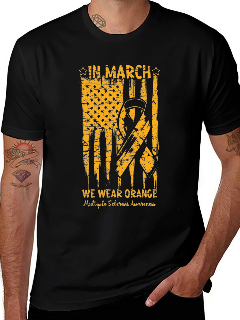 Orange Ribbon Multiple Sclerosis Awareness T-Shirt