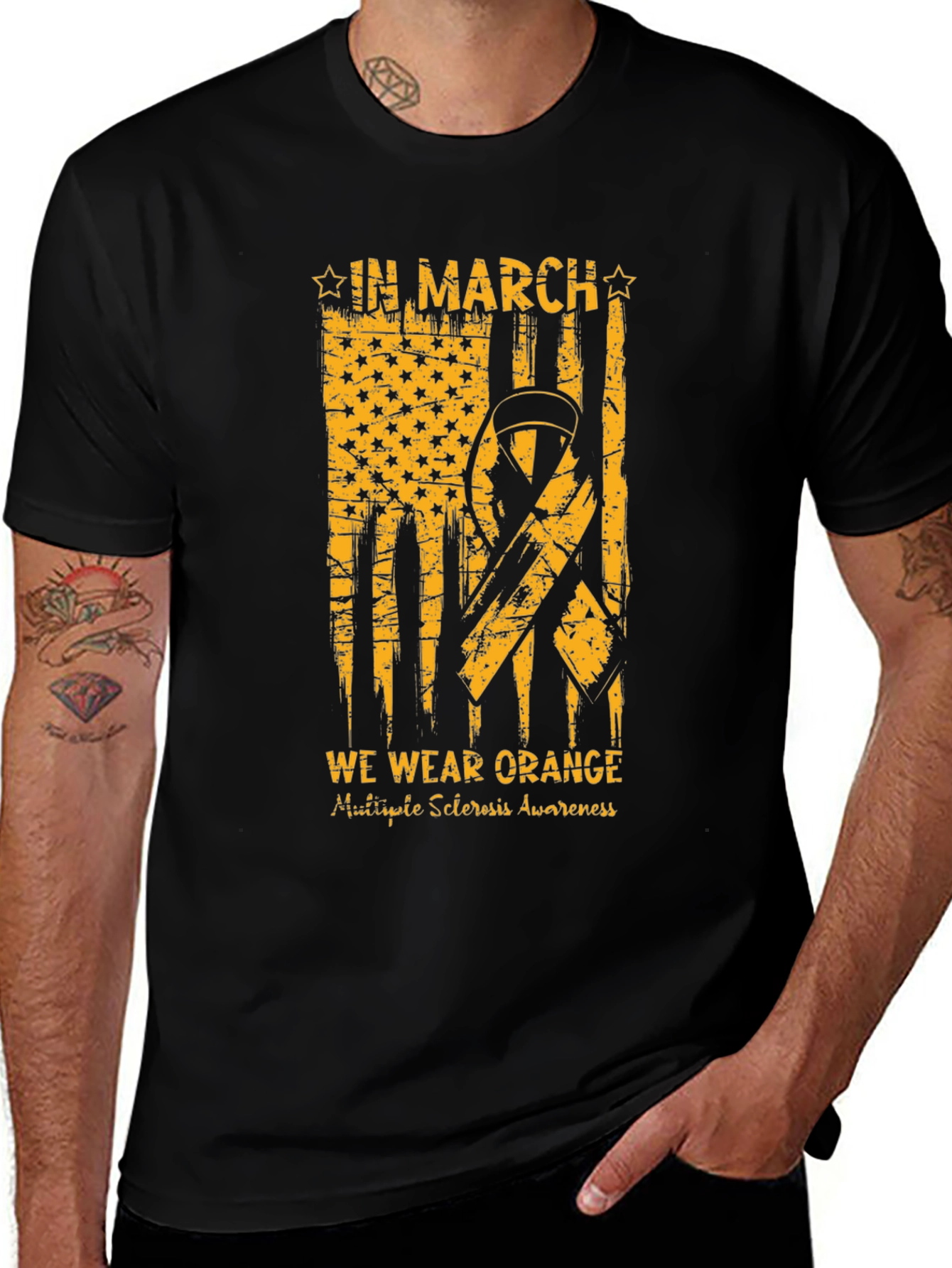 Orange Ribbon Multiple Sclerosis Awareness T-Shirt