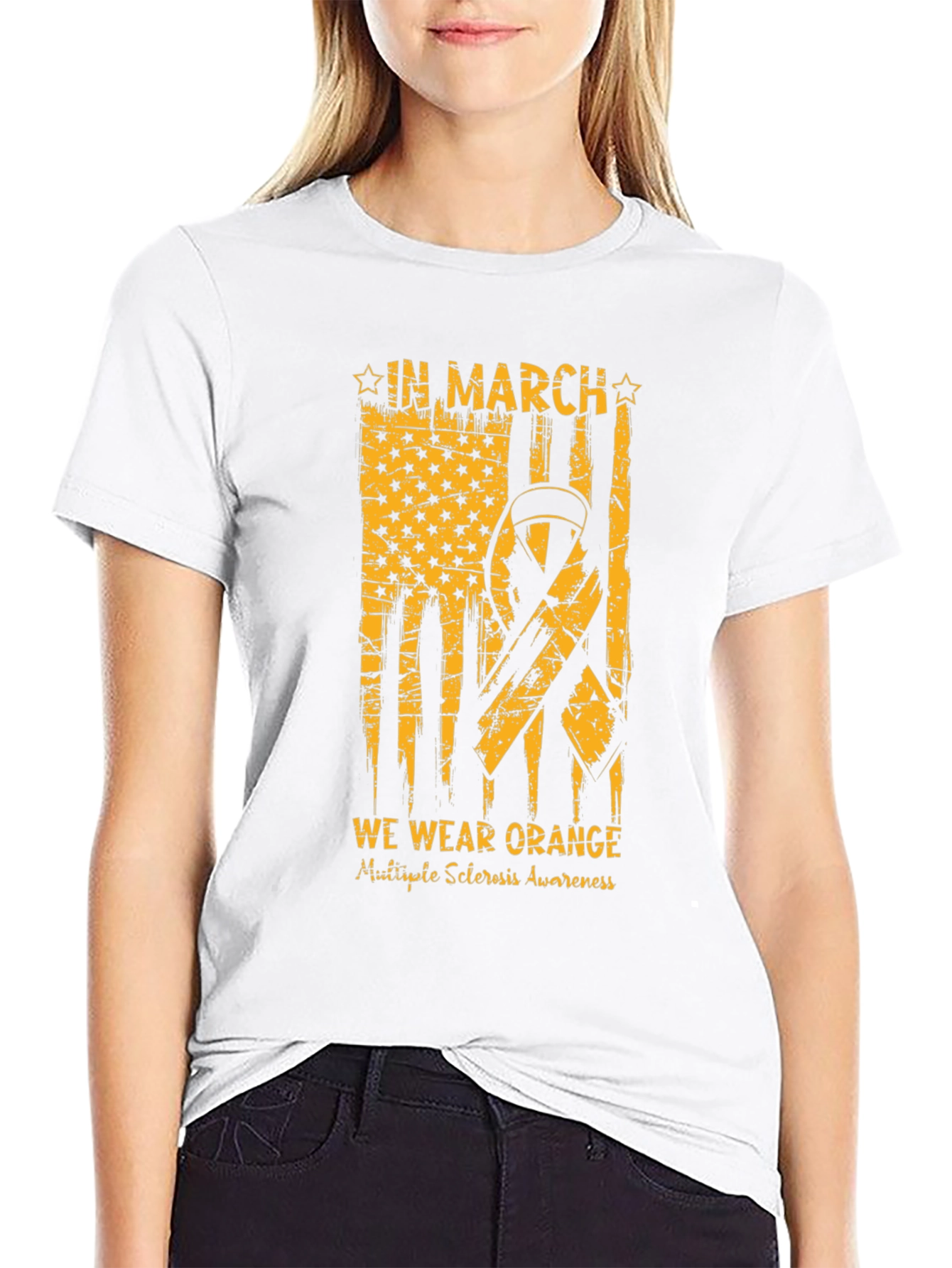 Orange Ribbon Multiple Sclerosis Awareness T-Shirt