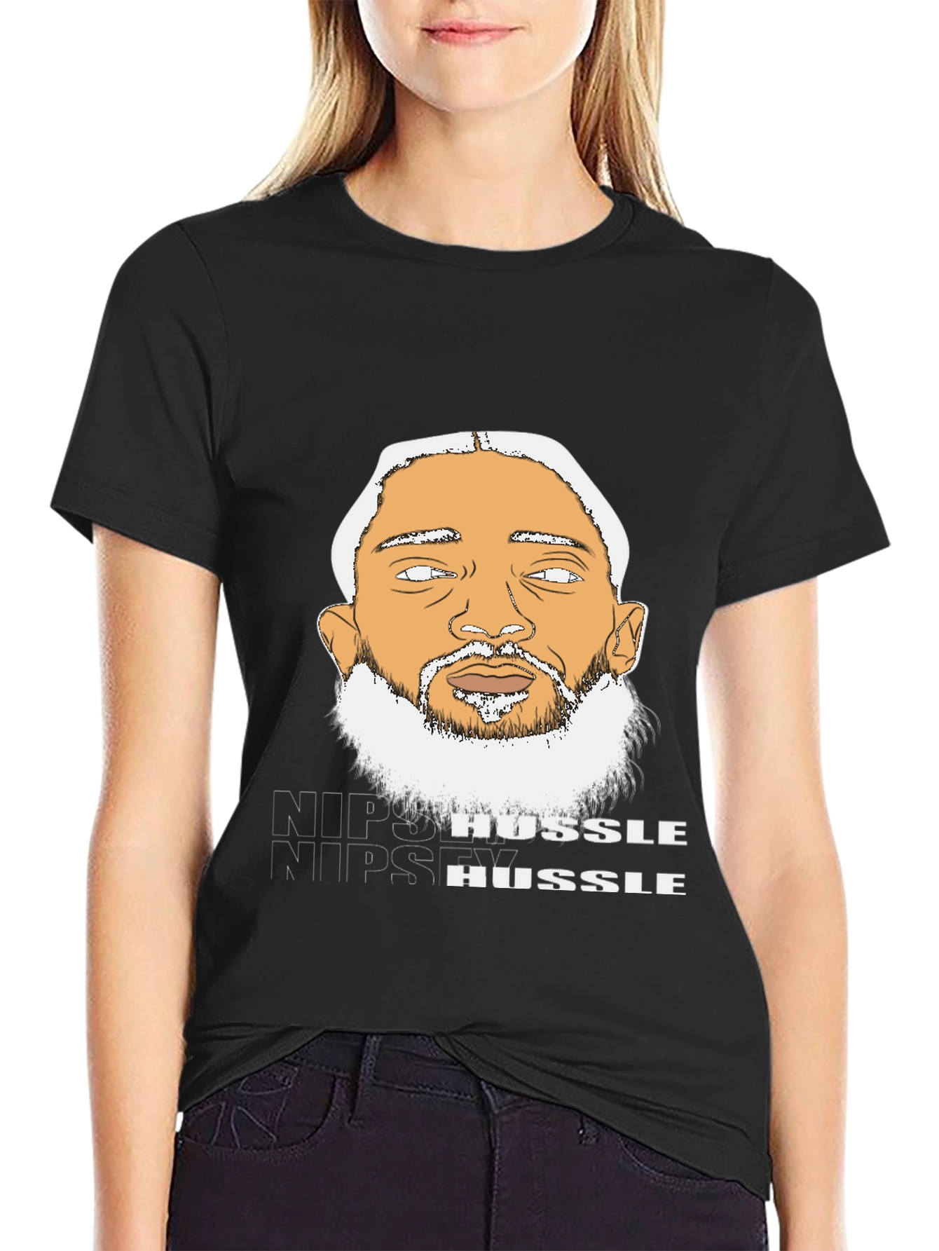 Nipsey Hussle Graphic Tee - Black Cotton Blend
