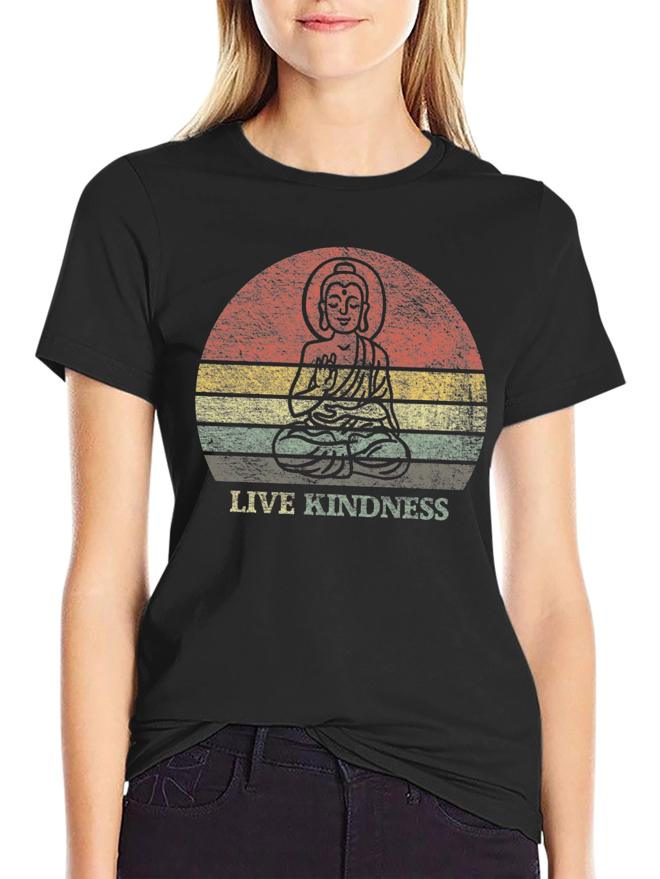 Live Kindness Graphic Tee - Buddha Design