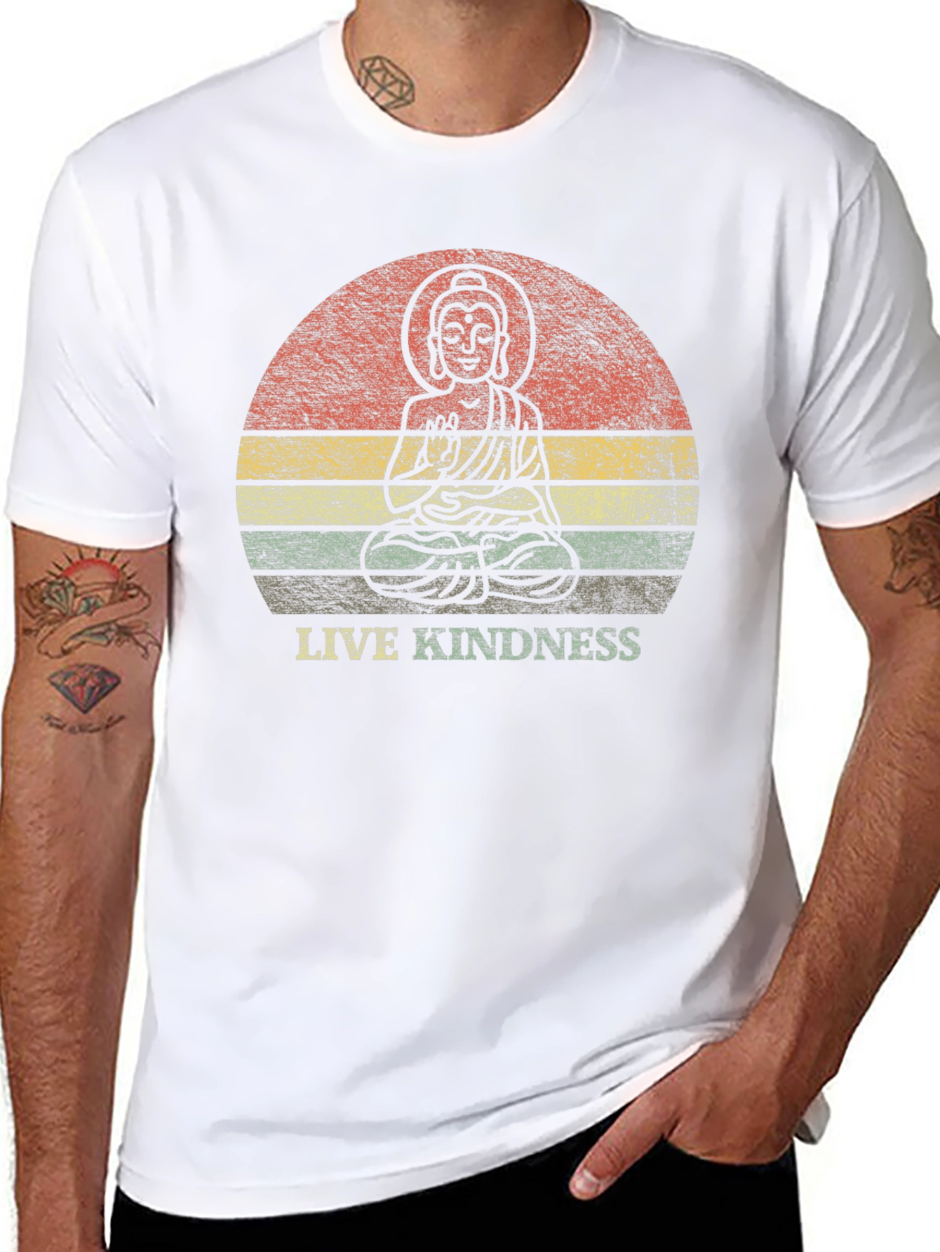 Live Kindness Graphic Tee - Buddha Design