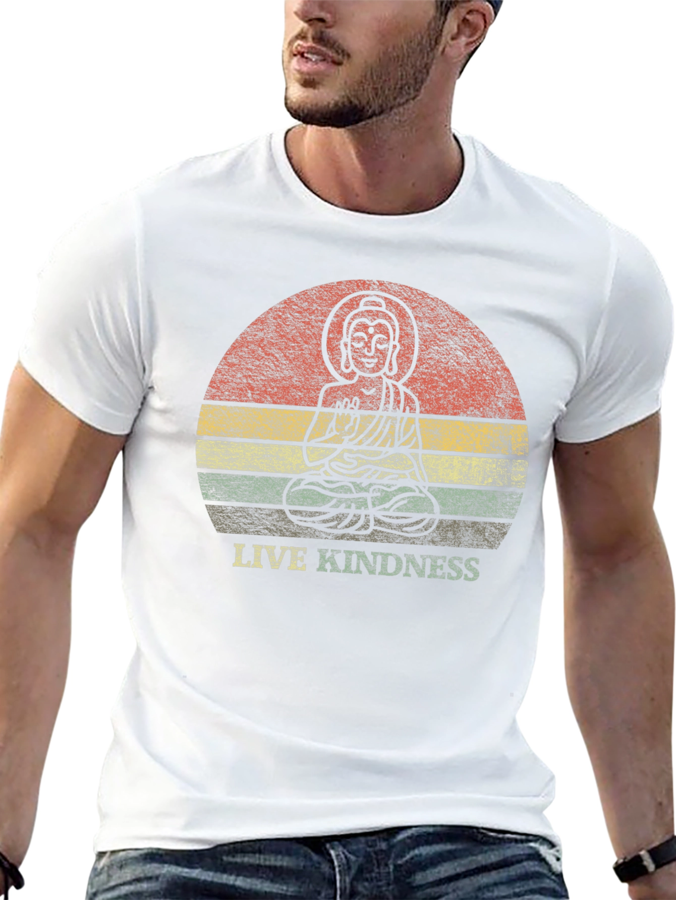 Live Kindness Graphic Tee - Buddha Design