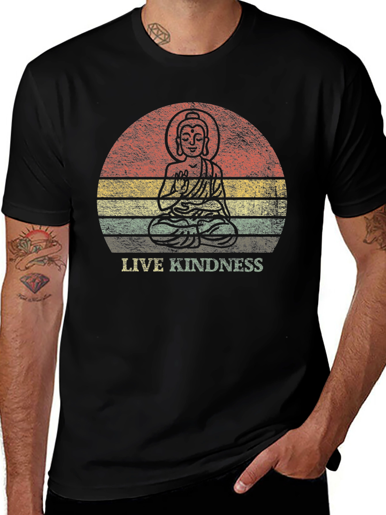 Live Kindness Graphic Tee - Buddha Design