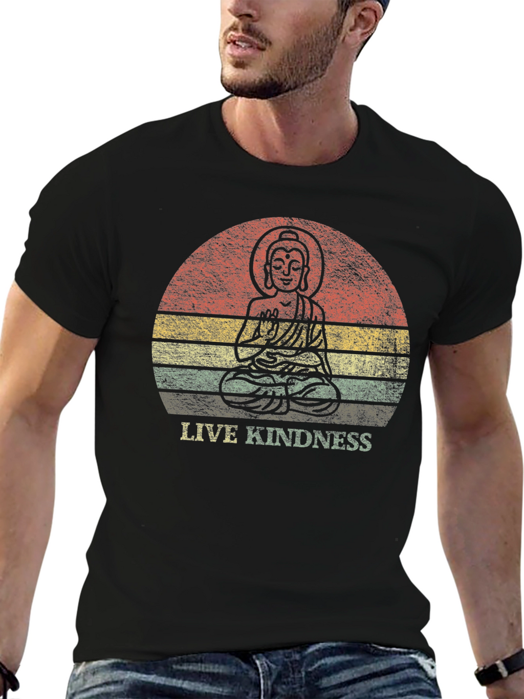 Live Kindness Graphic Tee - Buddha Design