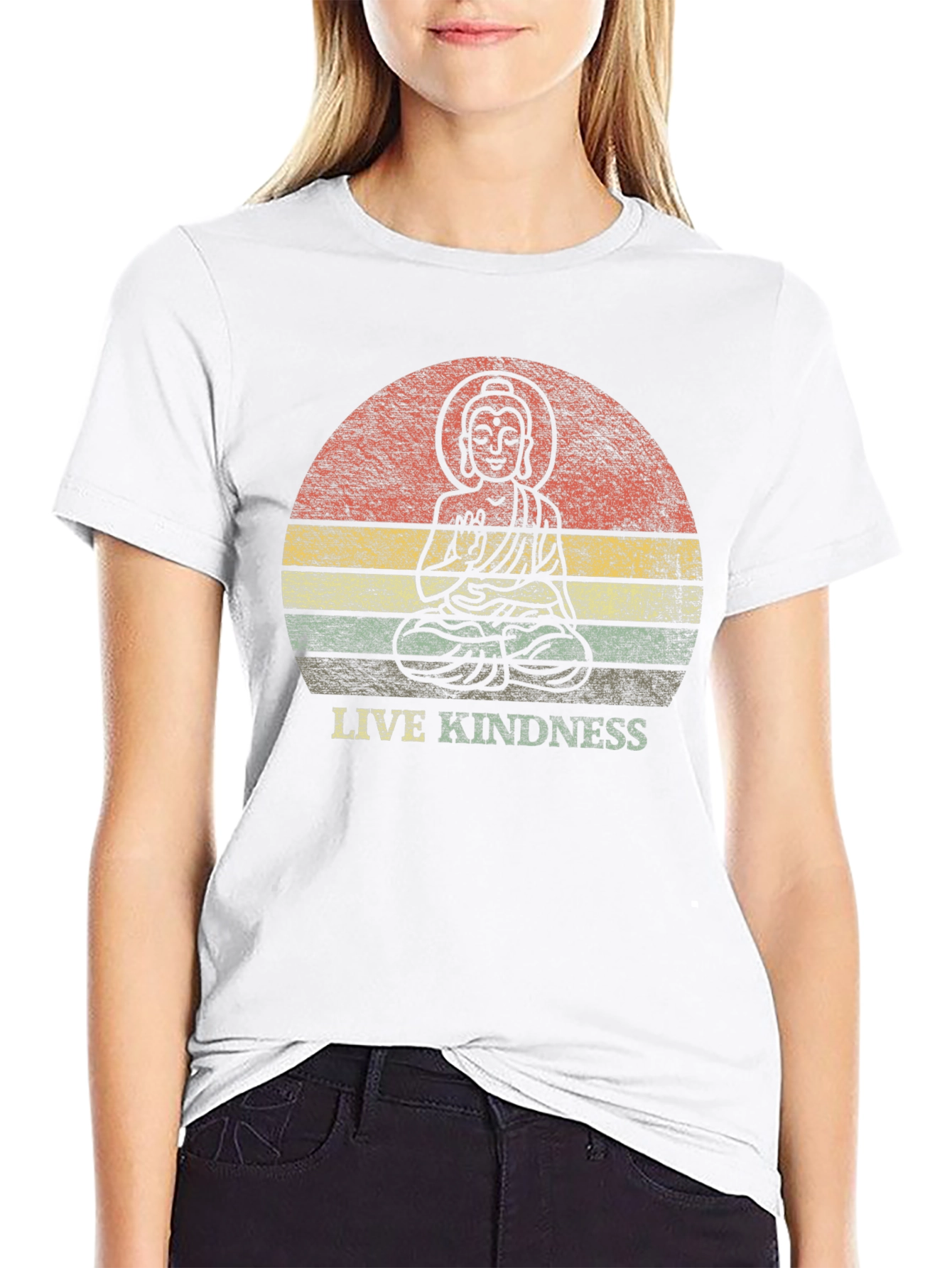 Live Kindness Graphic Tee - Buddha Design