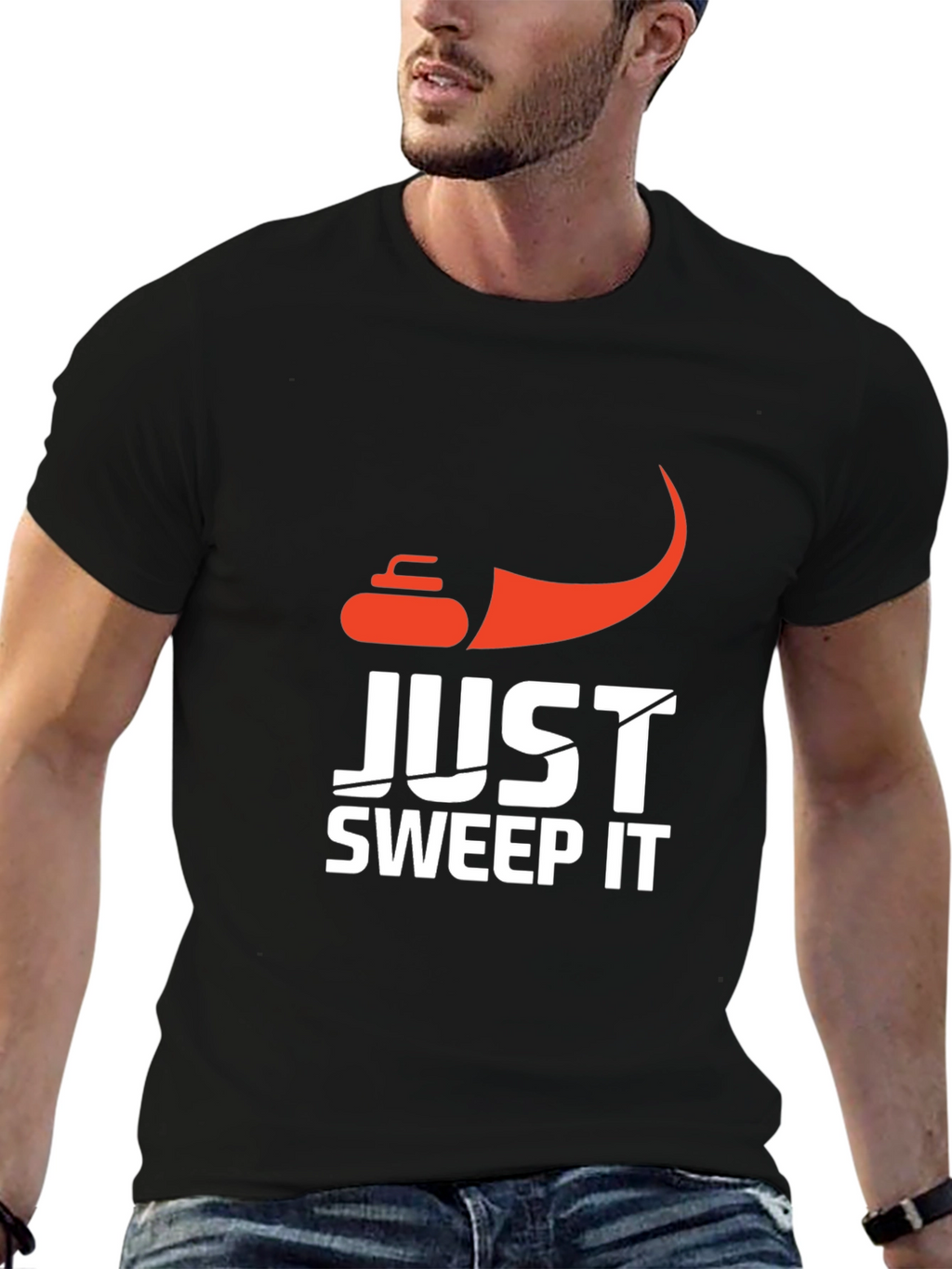 Just Sweep It Curling Graphic T-Shirt