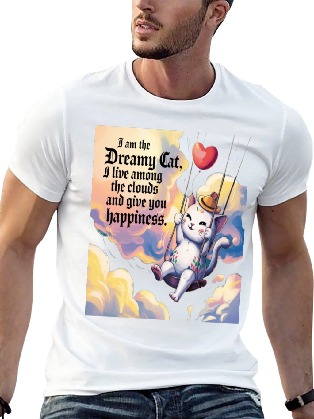 Dreamy Cat T-Shirt - Cloud Happiness