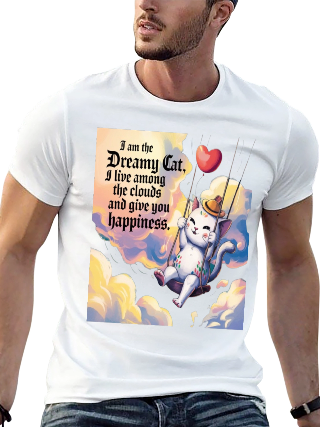 Dreamy Cat T-Shirt - Cloud Happiness