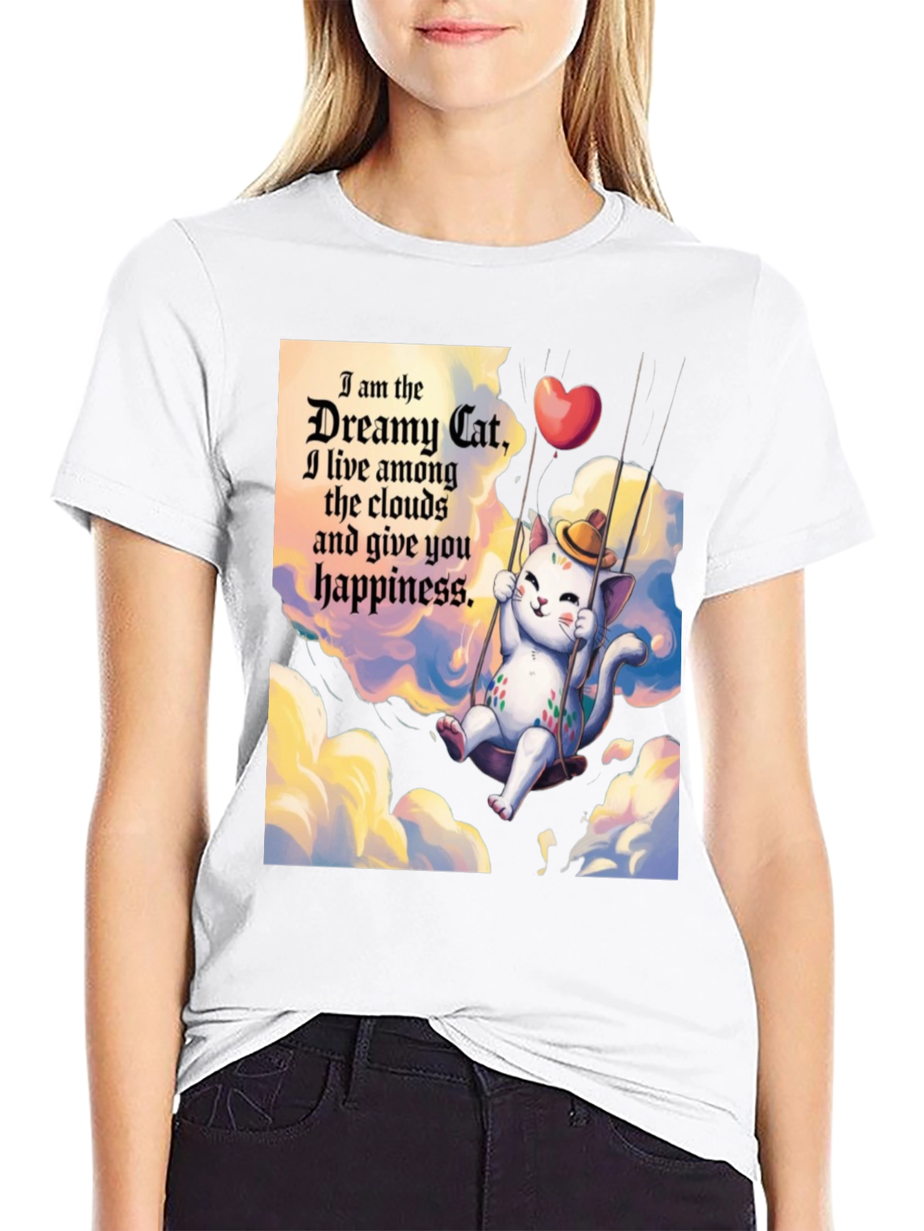 Dreamy Cat T-Shirt - Cloud Happiness