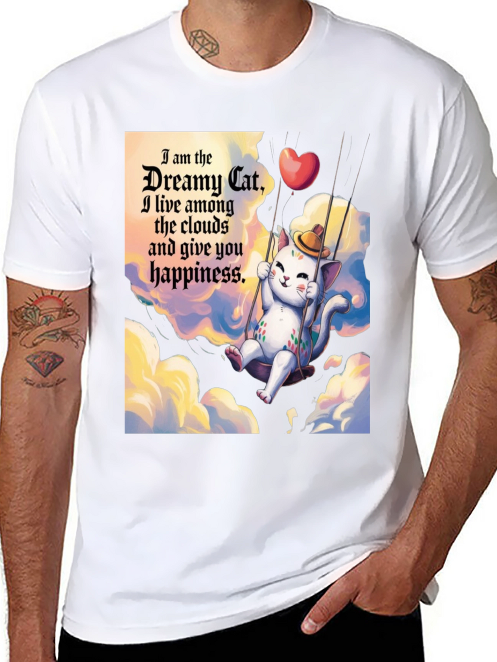 Dreamy Cat T-Shirt - Cloud Happiness