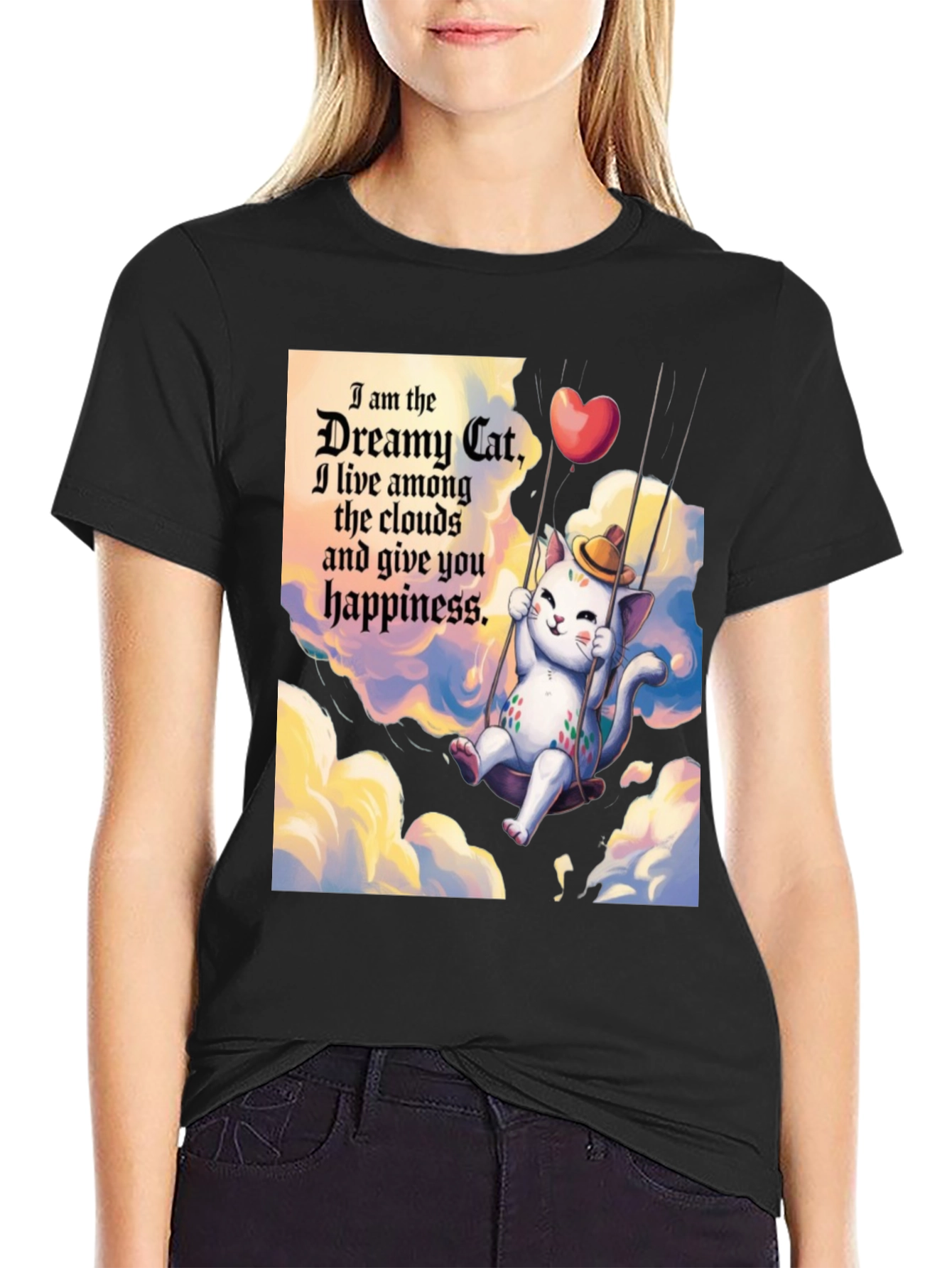 Dreamy Cat T-Shirt - Cloud Happiness