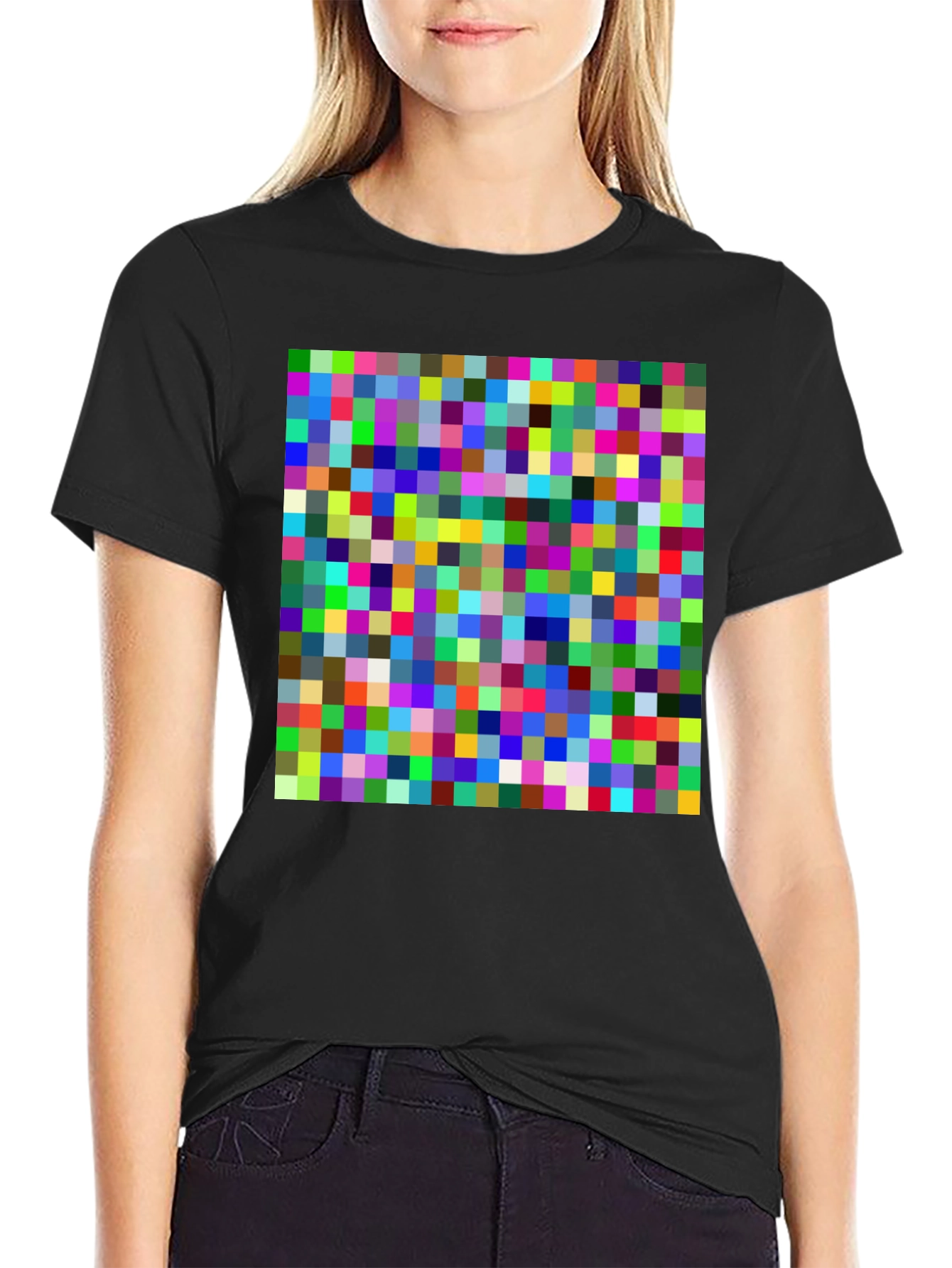 Pixelated Multicolor T-Shirt - Modern Abstract Design