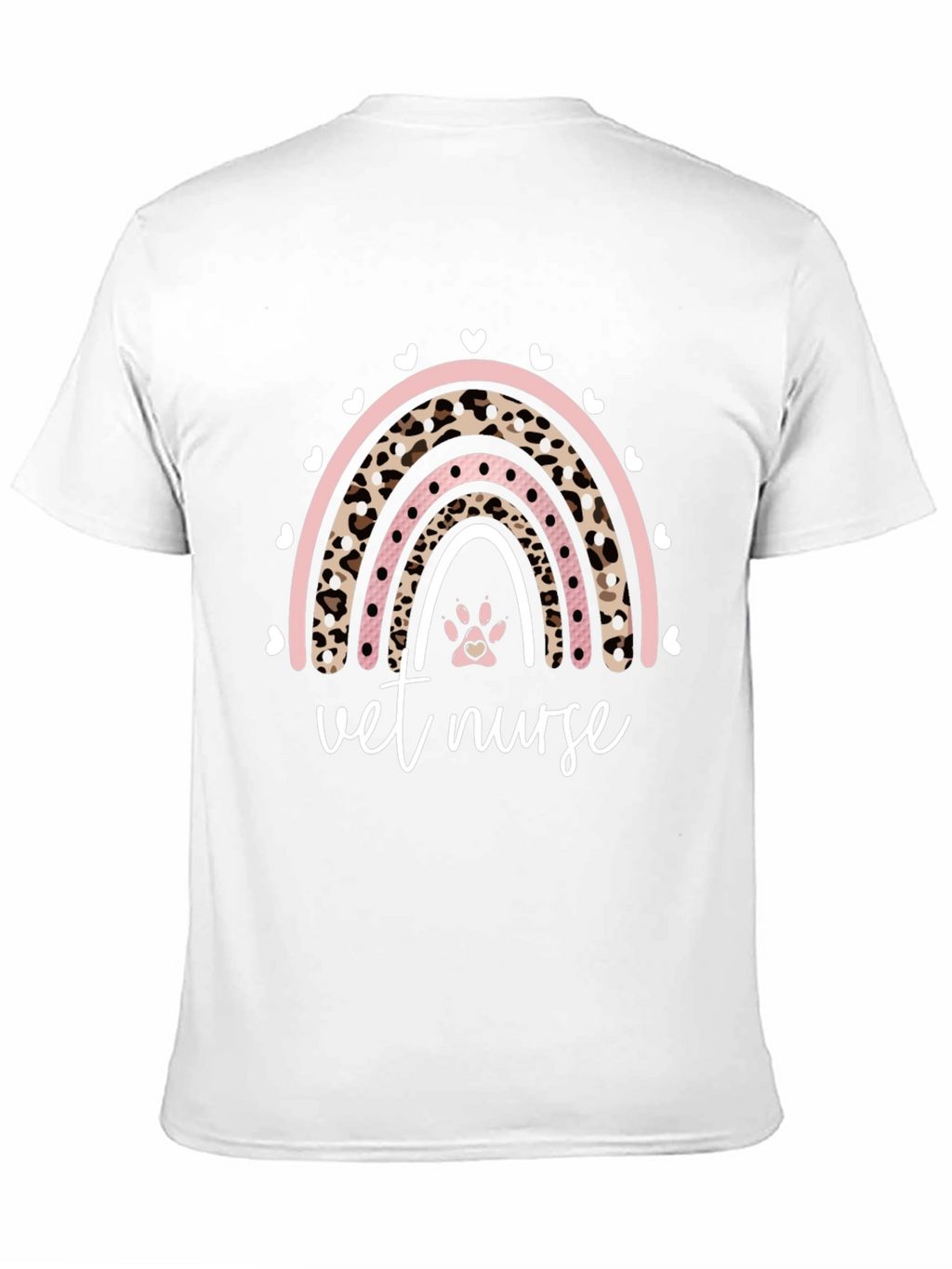 Vet Nurse Rainbow Paw Print Graphic Tee