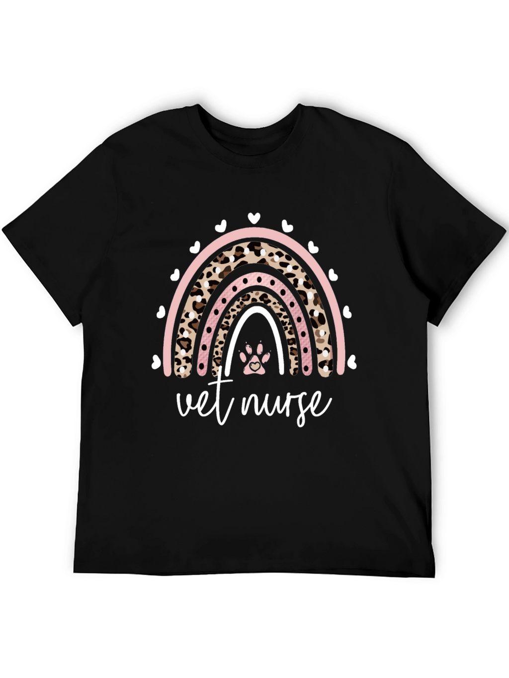 Vet Nurse Rainbow Paw Print Graphic Tee