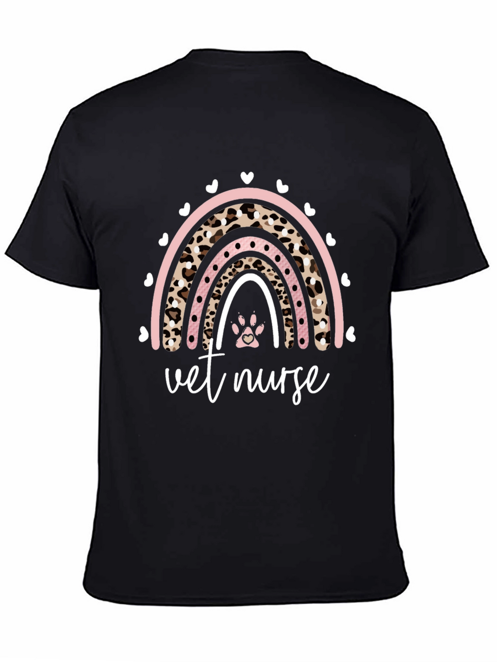 Vet Nurse Rainbow Paw Print Graphic Tee