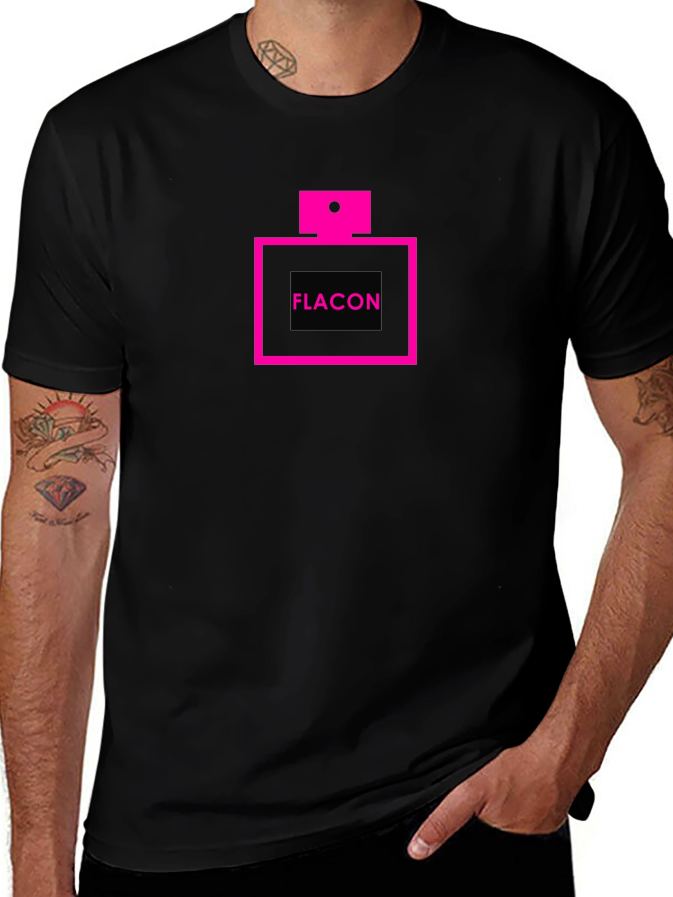 Flacon Graphic Tee - Black Cotton Fashion Shirt