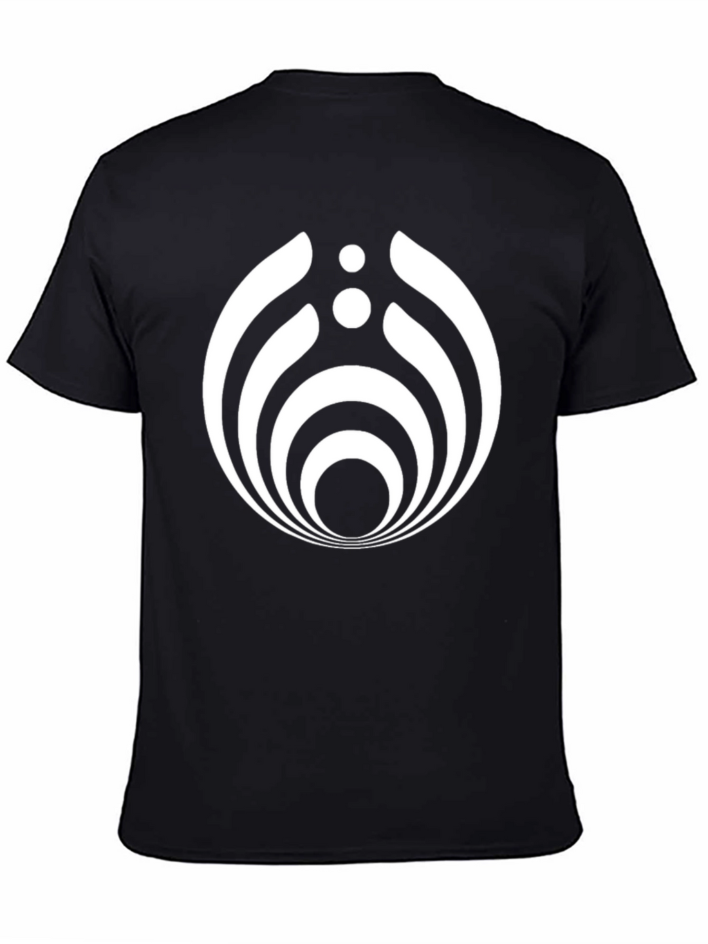 Modern Geometric Graphic Tee - Black