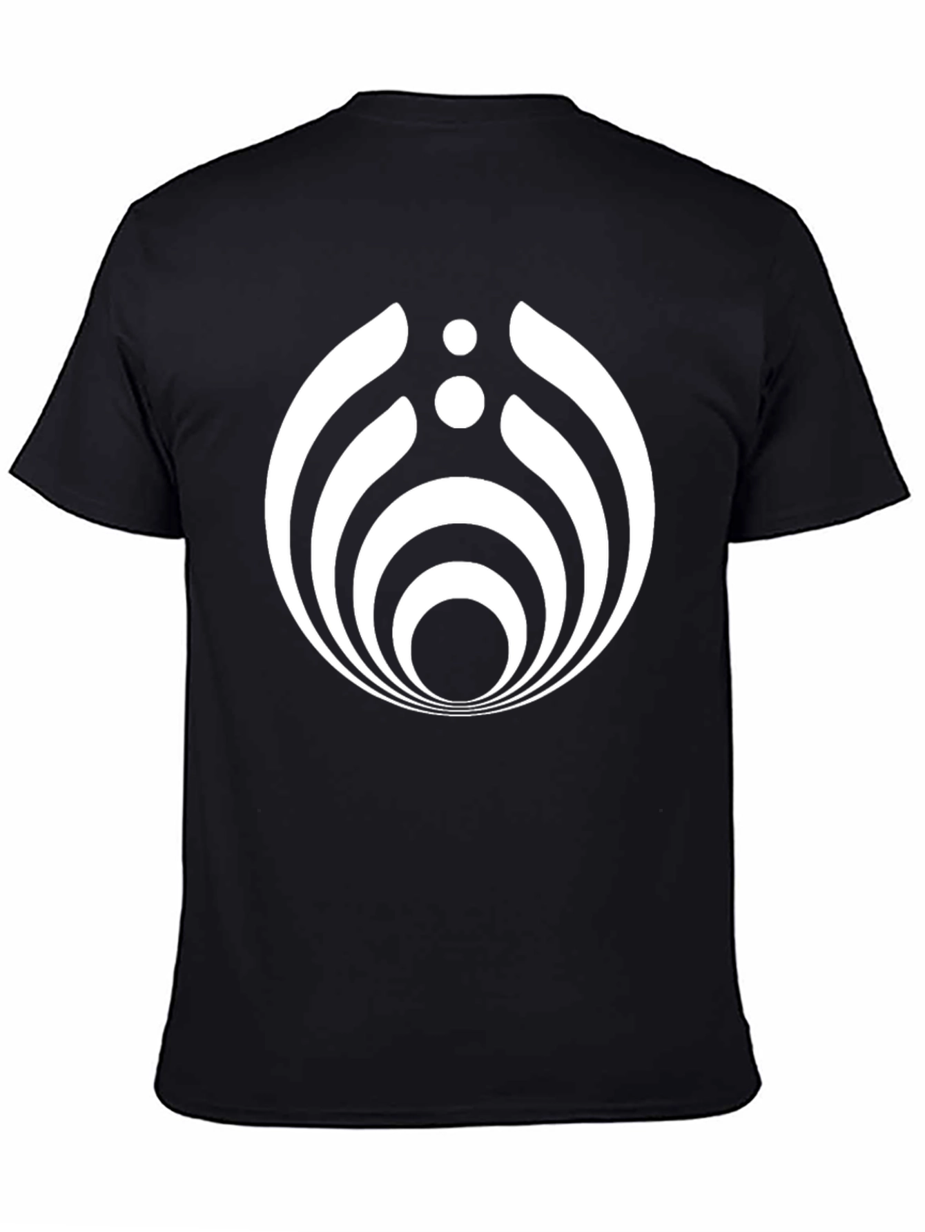 Modern Geometric Graphic Tee - Black