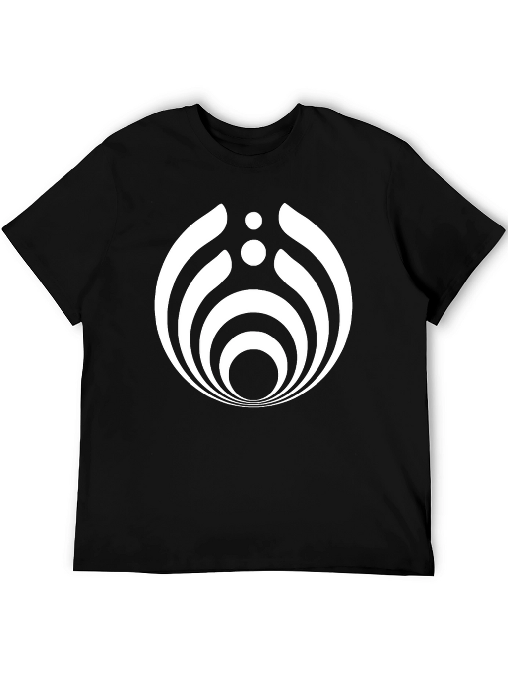 Modern Geometric Graphic Tee - Black