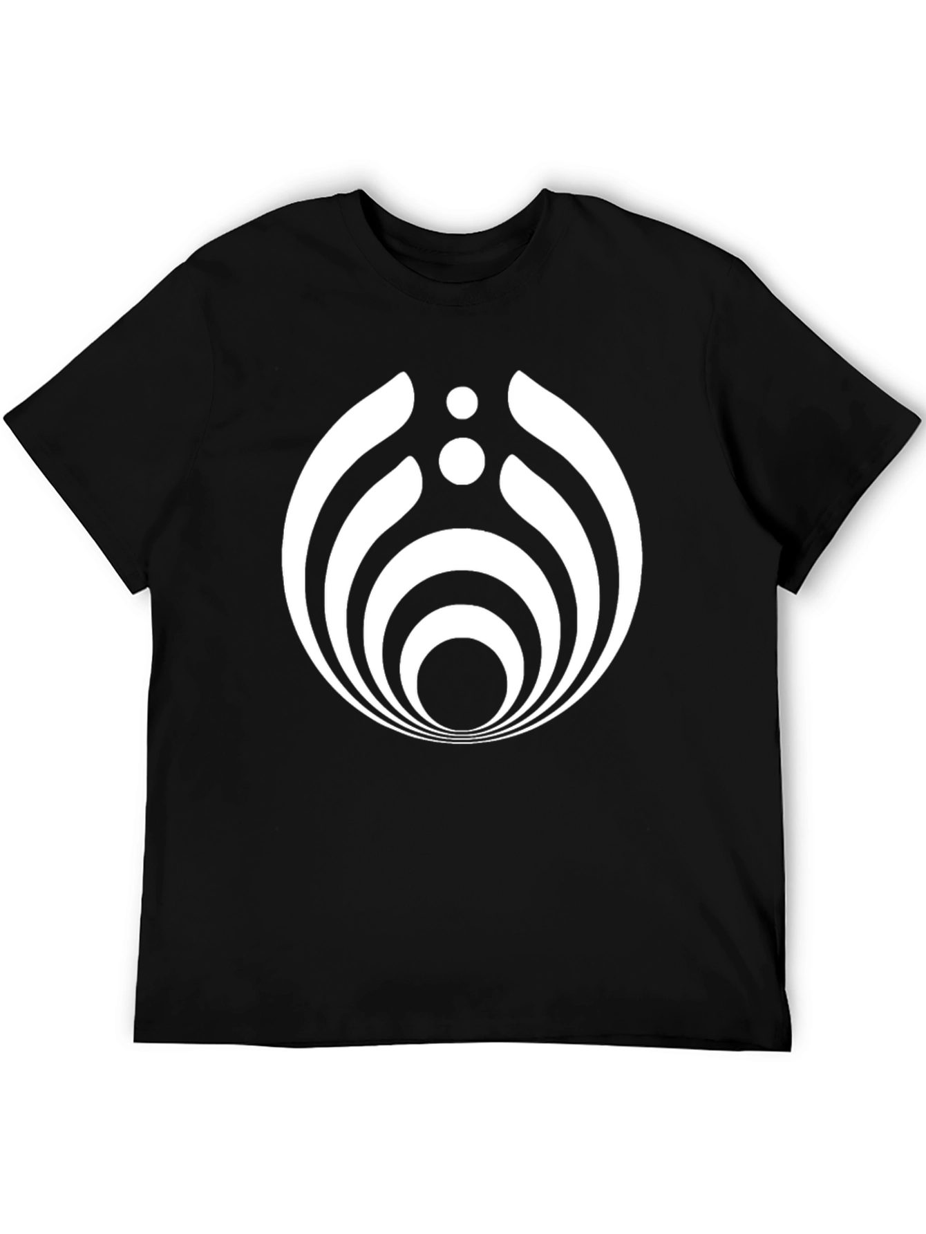 Modern Geometric Graphic Tee - Black