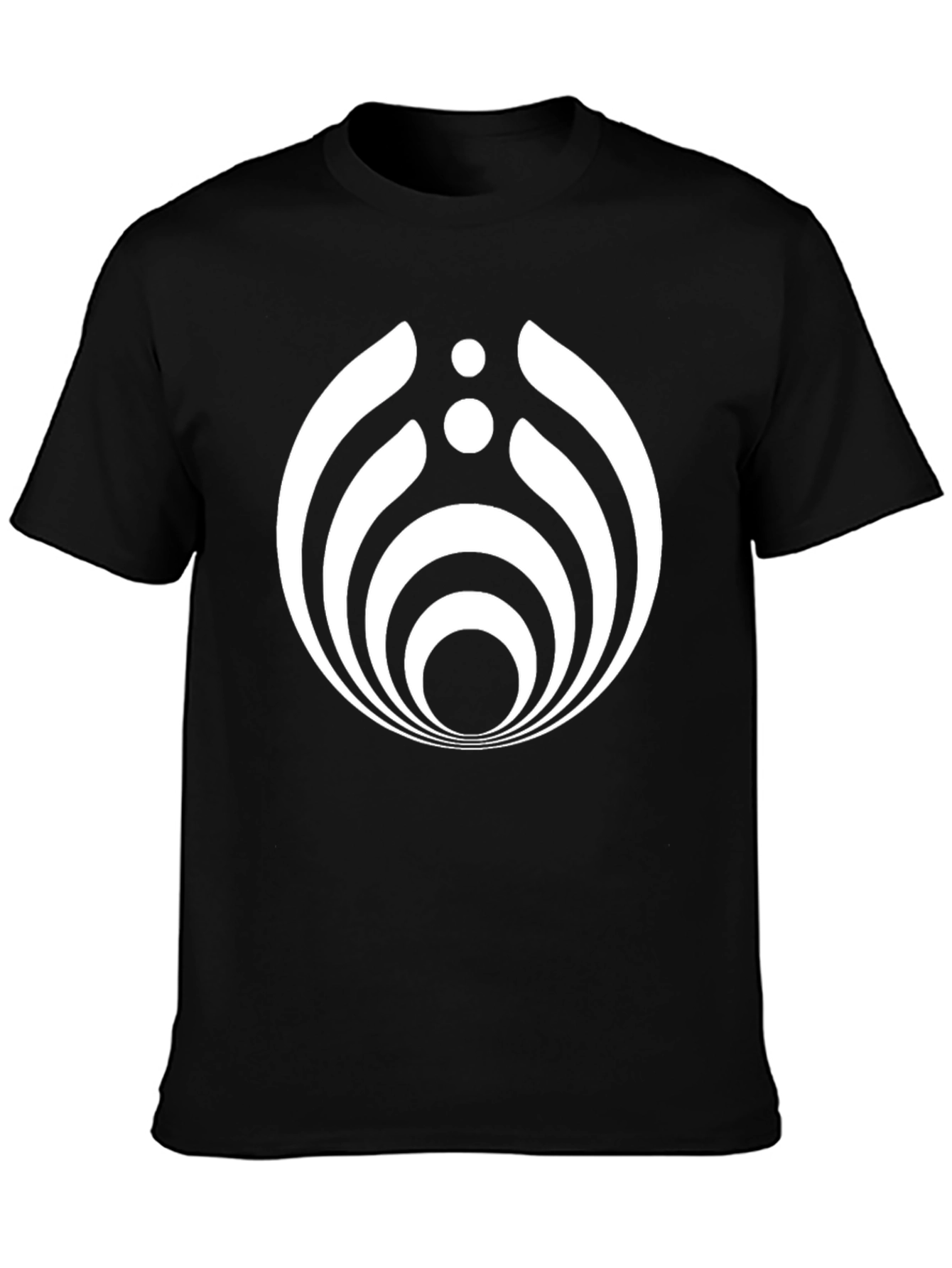 Modern Geometric Graphic Tee - Black