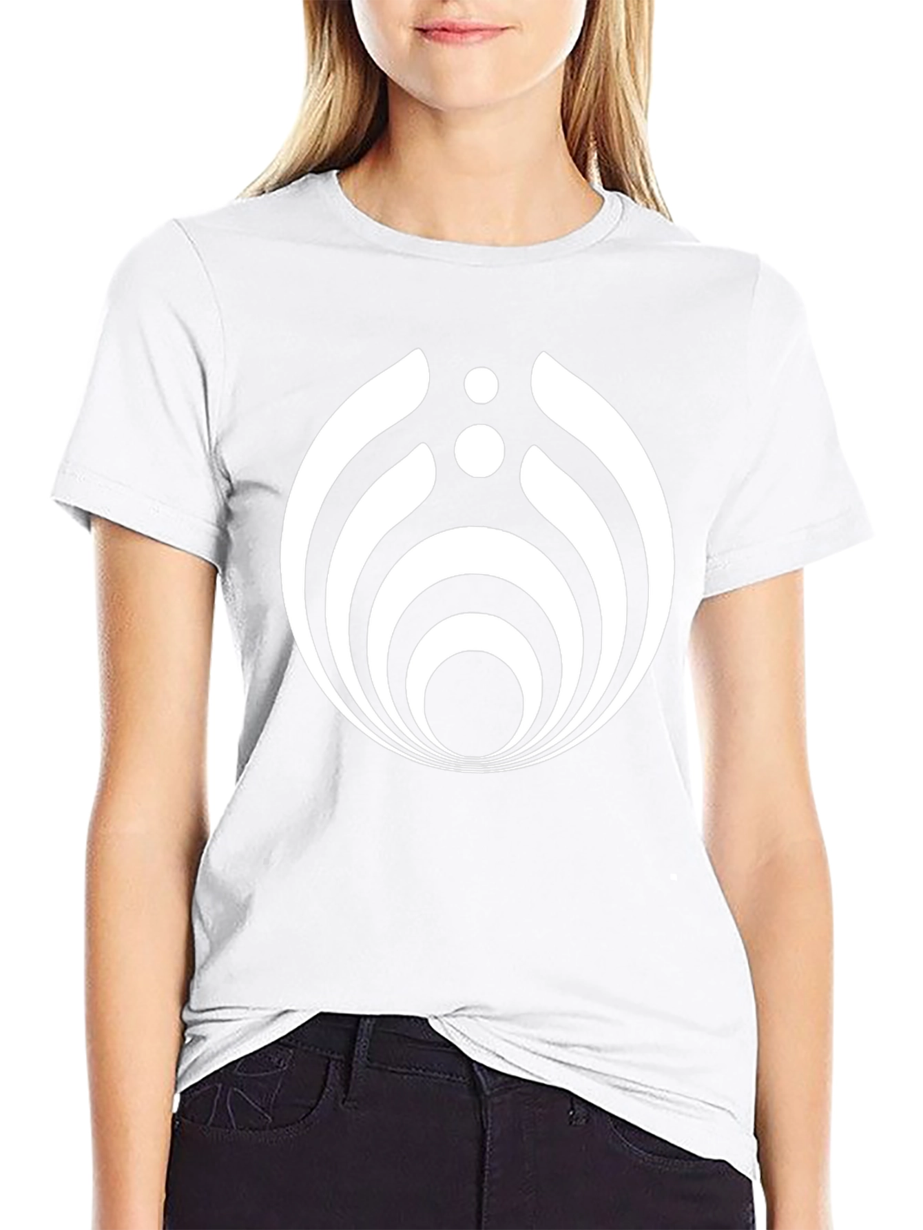 Modern Geometric Graphic Tee - Black
