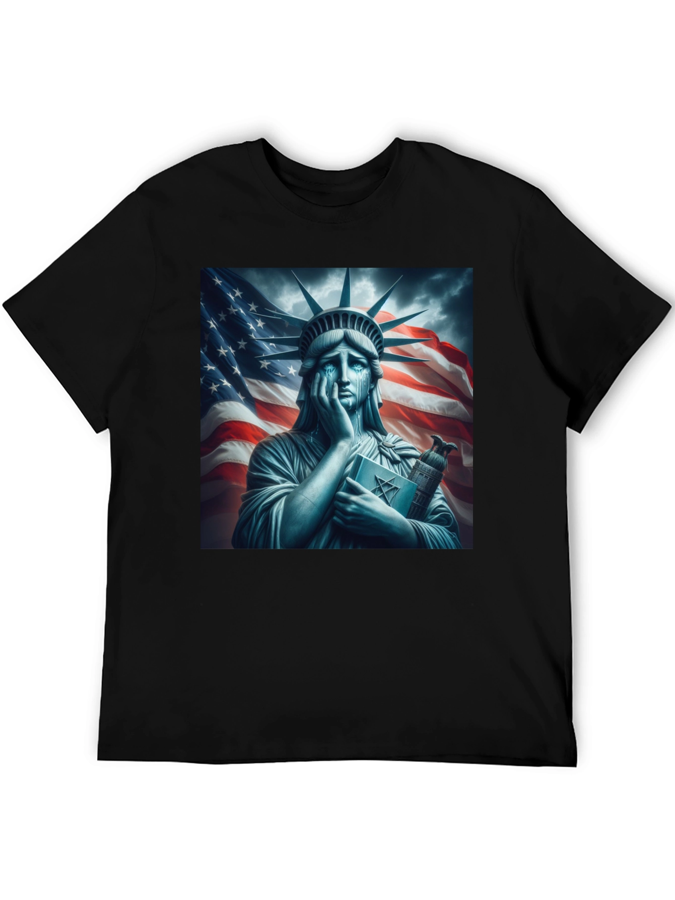 Statue of Liberty Crying Graphic T-Shirt
