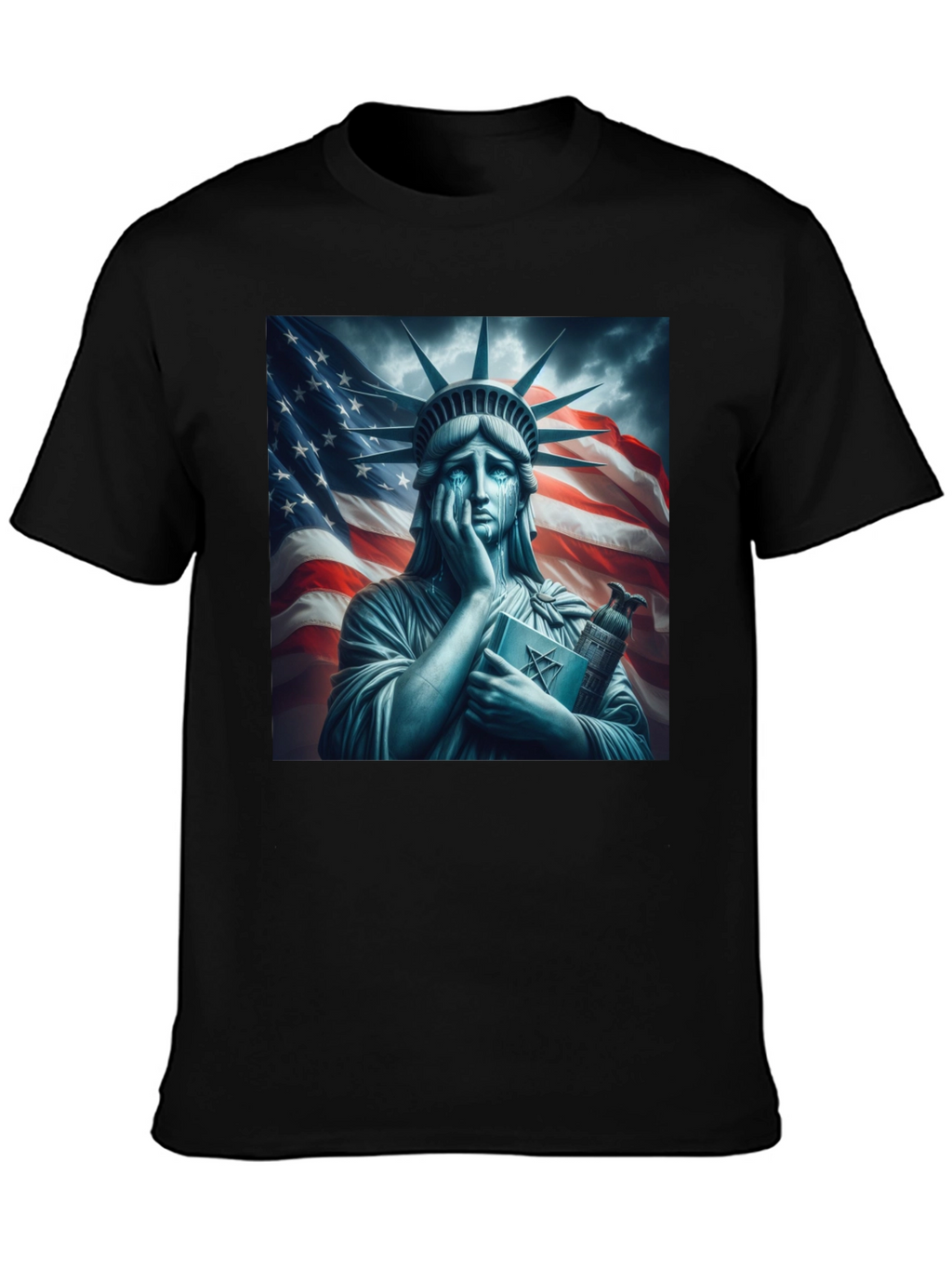 Statue of Liberty Crying Graphic T-Shirt